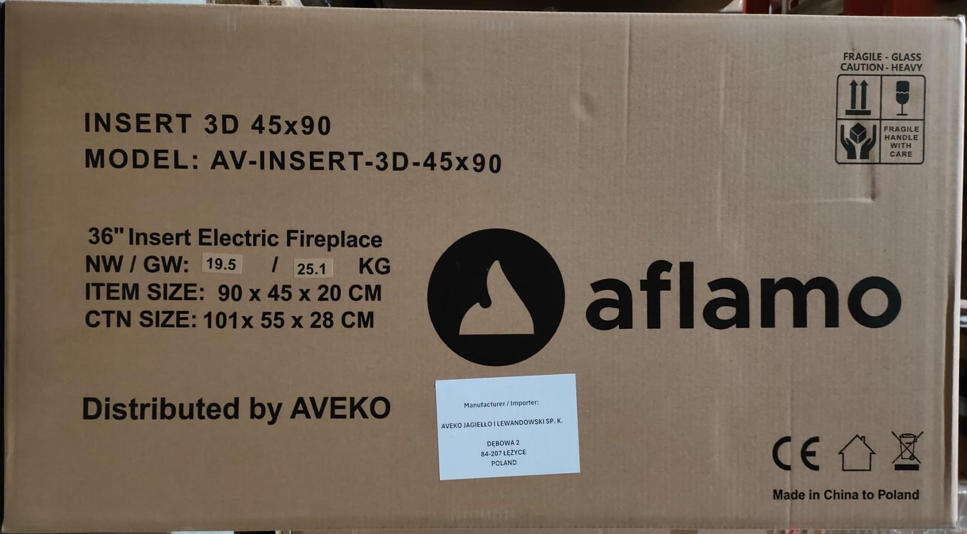 AFLAMO Chimenea Eléctrica LED AFLAMO 3D 90x45, Montaje Empotrado, Control por App, Compatible con Alexa, Calefacción y Efectos de Llama Multicolor, con Sonido y Calefacción (90x45x20)