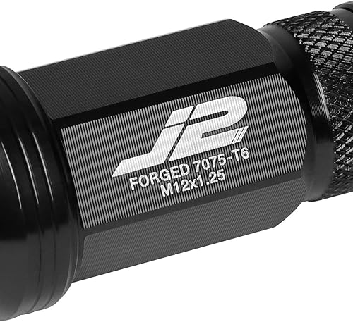 Miniatura 3 de J2 Engineering LN-T7-022-125-BK - Tuerca de aluminio de 3.150 in con adaptador de enchufe M12 x 1.25 7075-T6, 20 unidades, color negro Negro