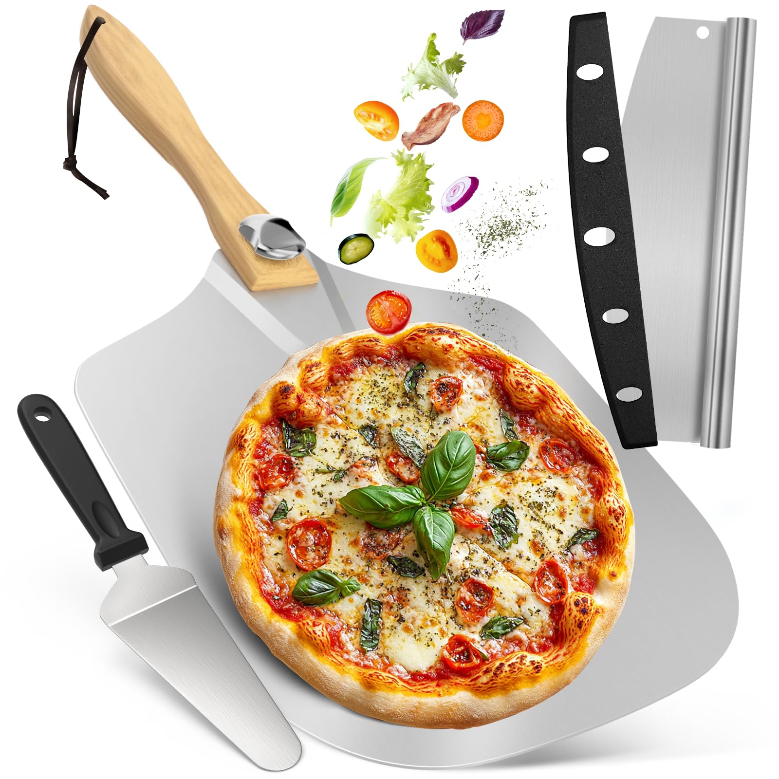 Amazon.com: ZeroPone Aluminum Pizza Peel Set, 12 x 14 Inch Metal Pizza ...