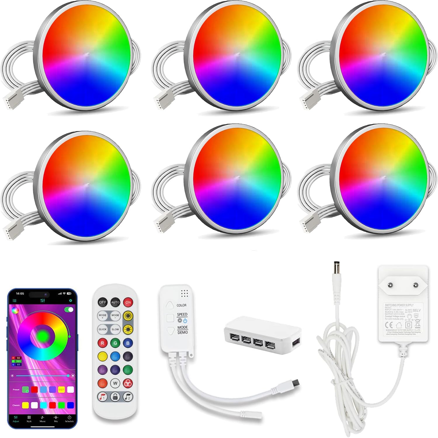 Cefrank RGB LED Puck Lights
