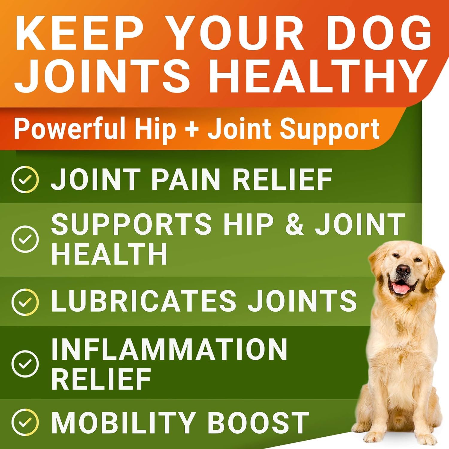 Glucosamine for Large Dogs - Joint Supplement Large Breed w/ Omega-3 Fish Oil - Chondroitin, MSM - Advanced Mobility Chews - Joint Pain Relief - Hip & Joint Care - Chicken Flavor - 240Ct - Made in USA - image 2