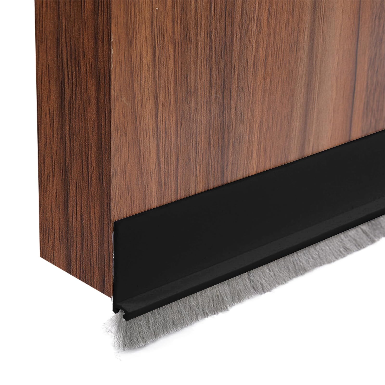 GGTTNRT Door Brush Strip, Draught Excluder for Doors, Door Draft Excluder Strip, Self-Adhesive Cuttable, 100cm Length Door Seal (Black-50mm)