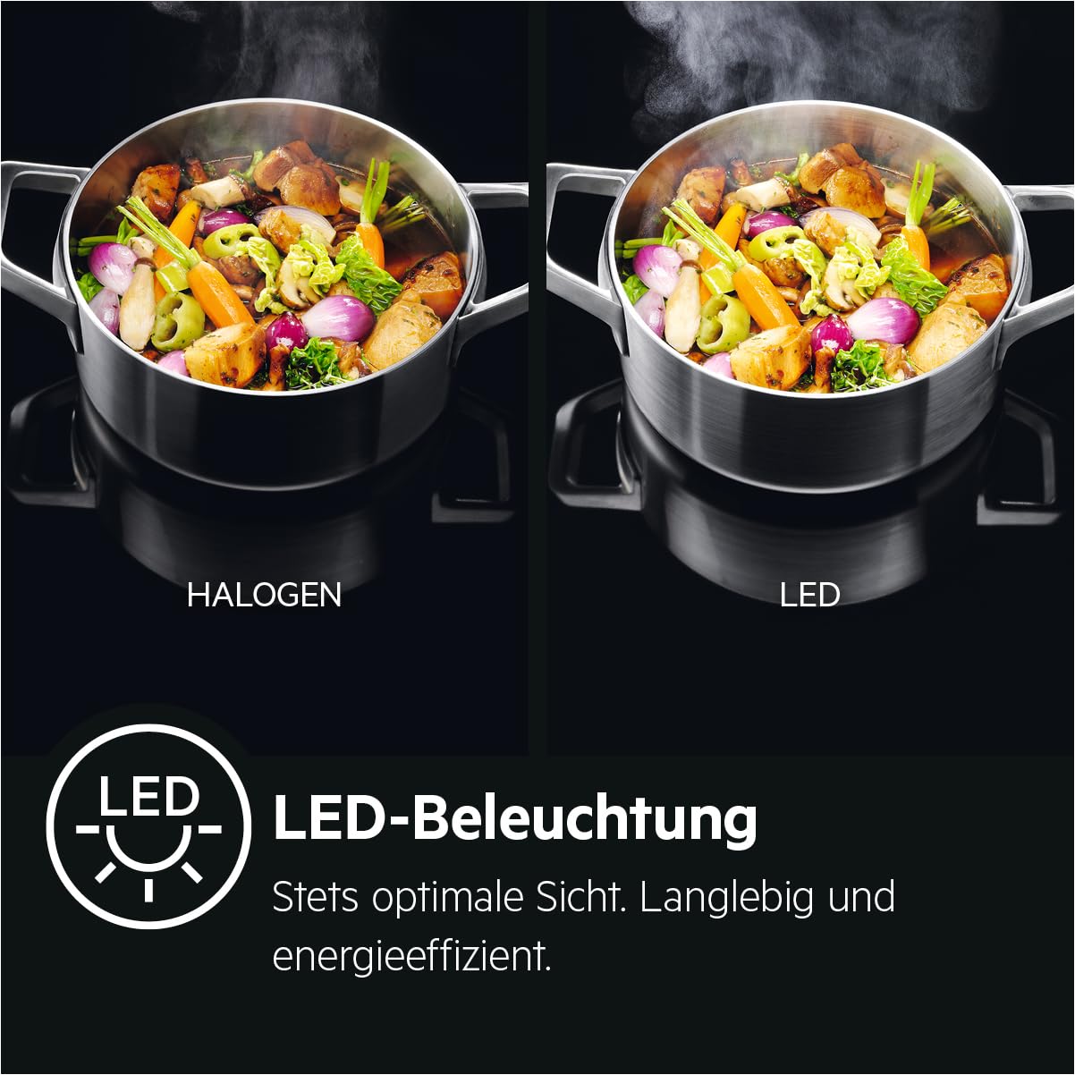 AEG DPE5660B Flachschirm-Dunstabzugshaube 600 m³/h Abluft Umluft LED-Beleuchtung Schwarz