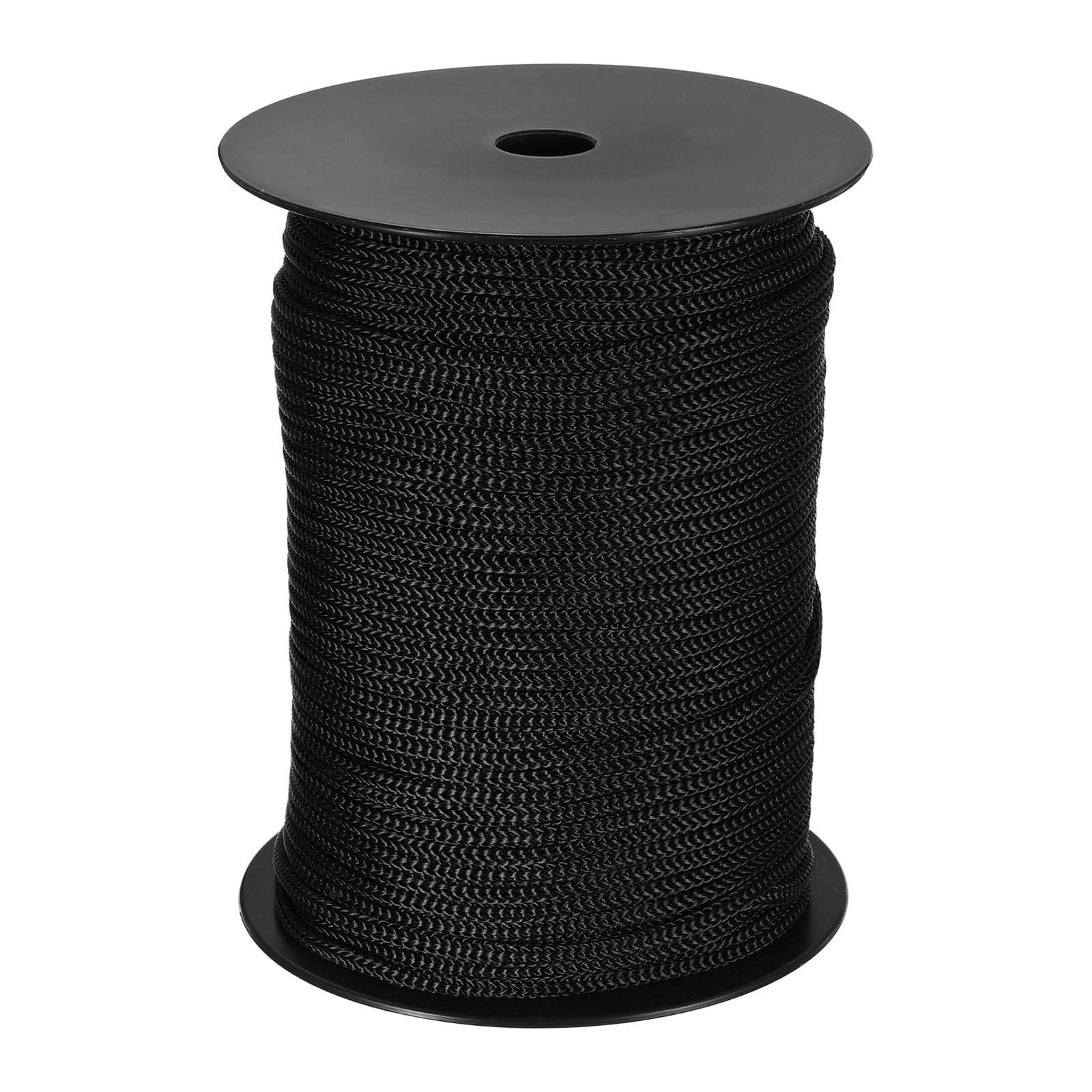 sourcing map 13/64" Polypropylene Rope Braided Ropes, 400ft Black