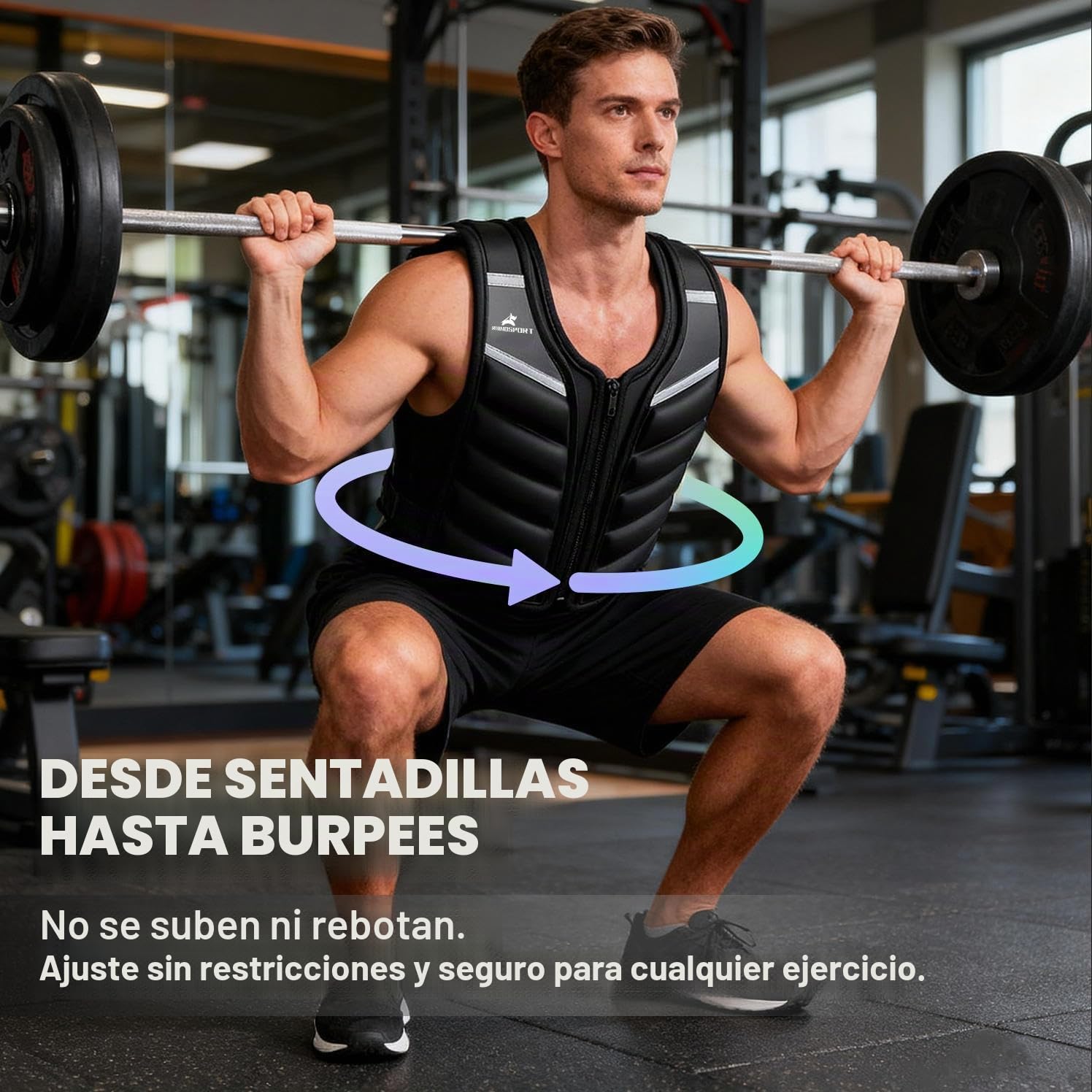 RHINOSPORT Chaleco con peso de 4,5kg 6,8kg 9,1kg para hombres y mujeres, chaleco de fitness con tiras reflectantes y bolsa de brazalete para entrenamiento de fuerza
