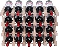 Stackable Wooden Wine Rack for 20 Bottles - Freestanding Pine Wood Cabinet, Easy No-Tool Assembly, Countertop Storage Holder
