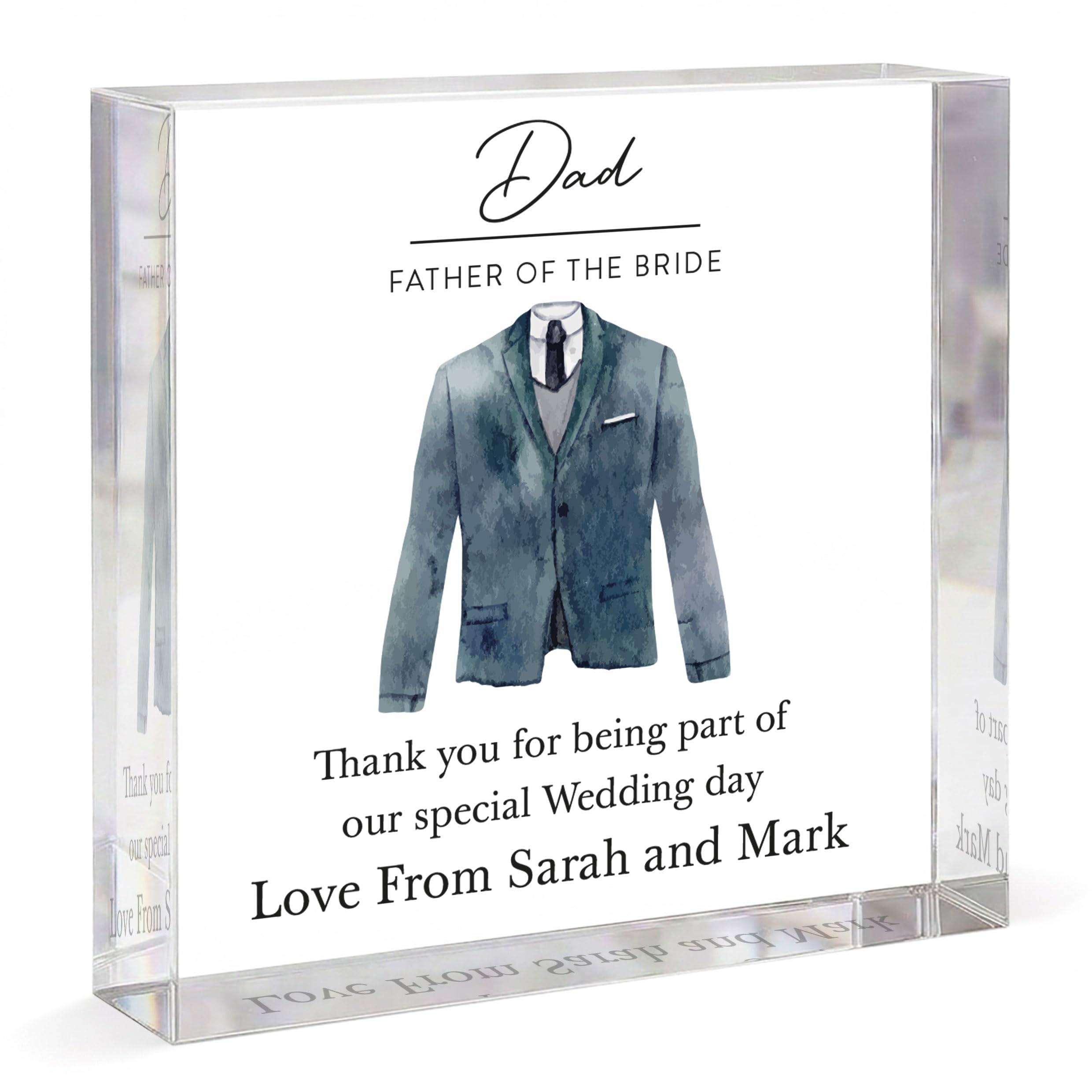 Beecreative Personalised Thank You Gift For Father Of The Bride Or Groom - Best Man, Usher, Groomsman Gift - With Grey Bag