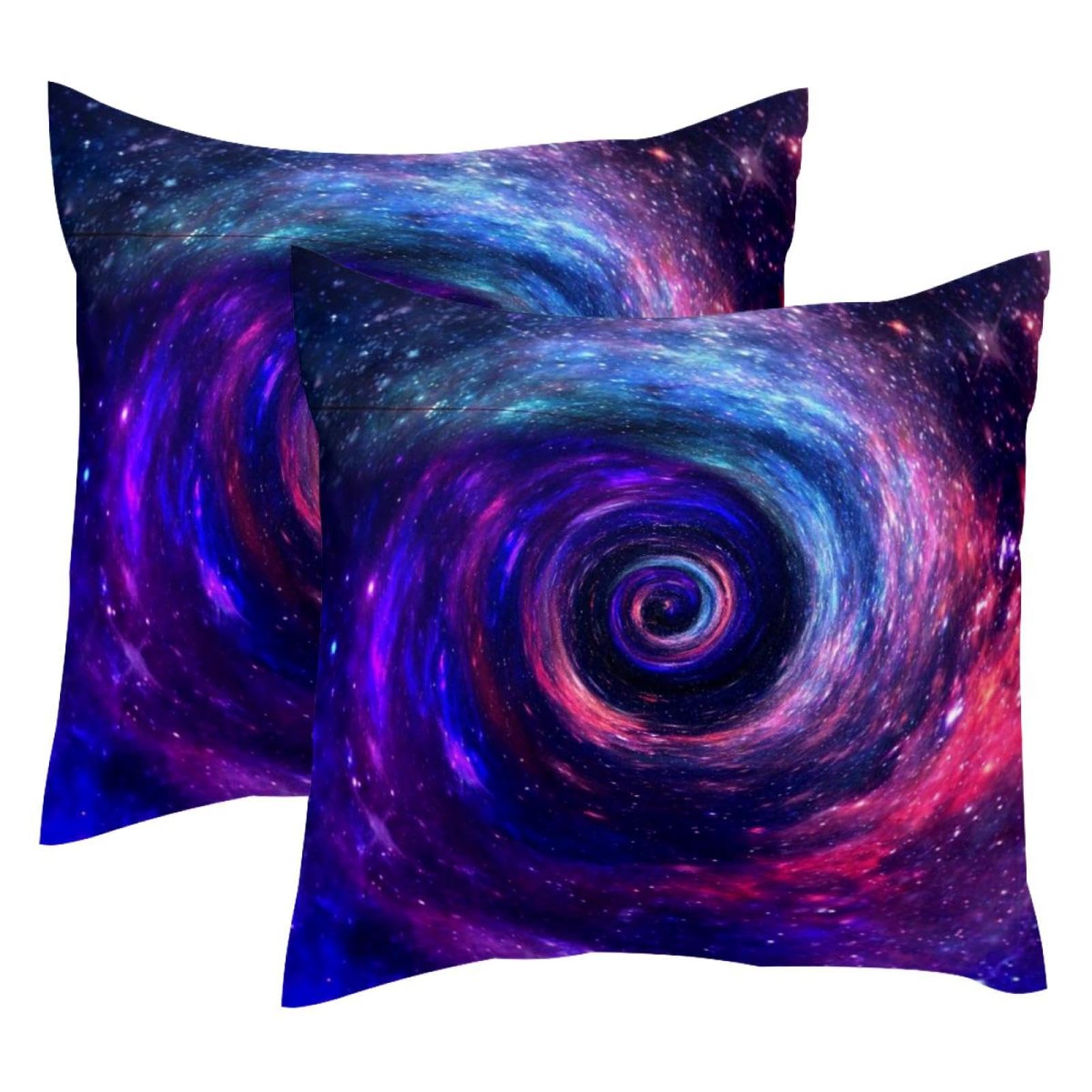 Housse de coussin galaxie 50x50 cm en velours lot de 2 pour canapé