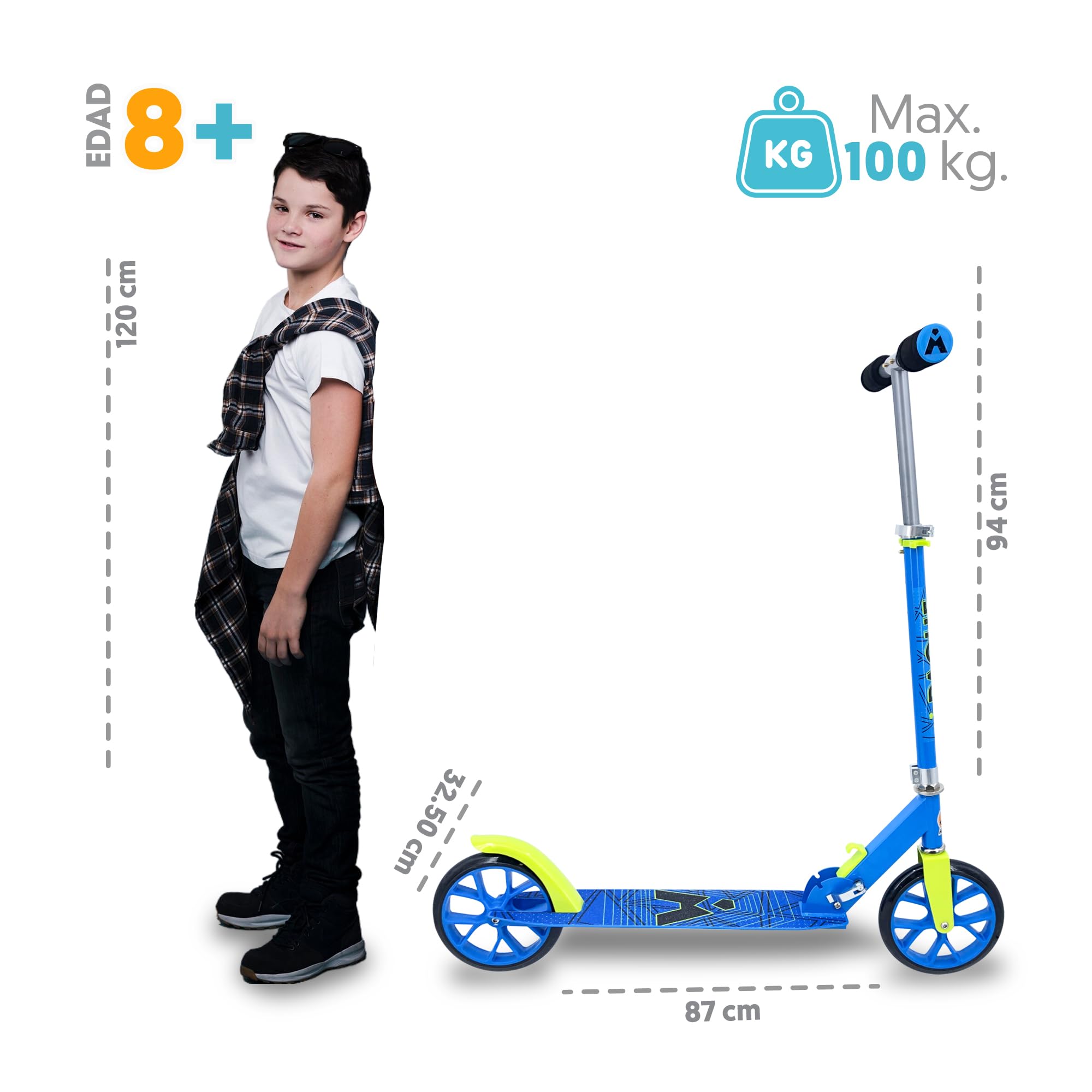 Patin Apache Renegade Scooter Plegable De 200 Mm Renegade Pz