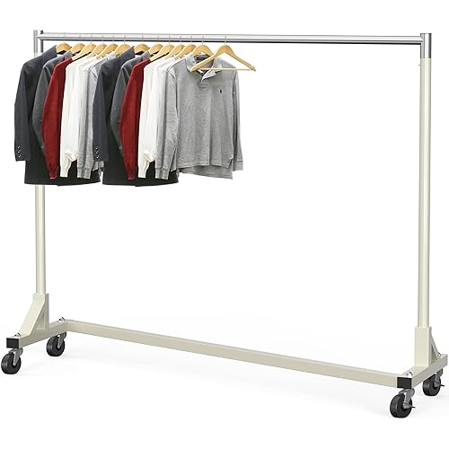 Simple Houseware Industrial Grade Z-Base Garment Rack, 500lb Load with 63 Inches Extra Long Bar, Gray