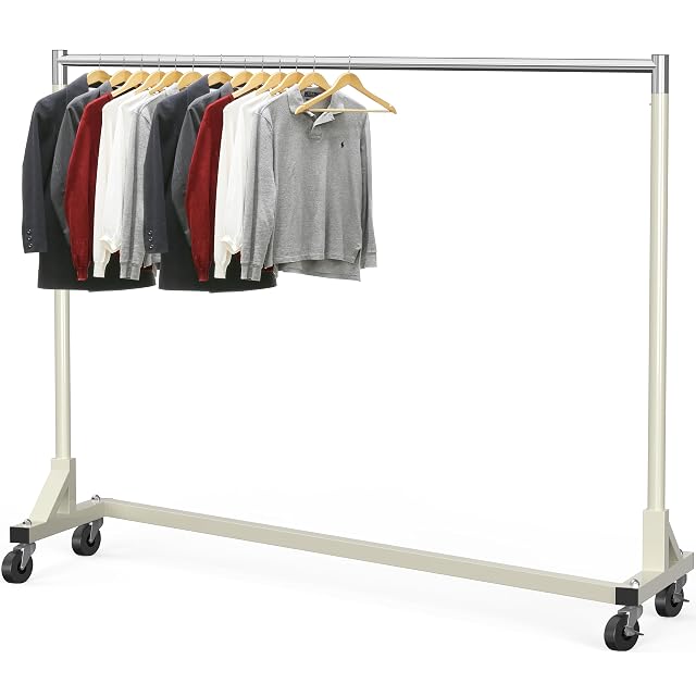 Simple Houseware Industrial Grade Z-Base Garment Rack 500lb Load with 63 Inches Extra Long Bar Gray
