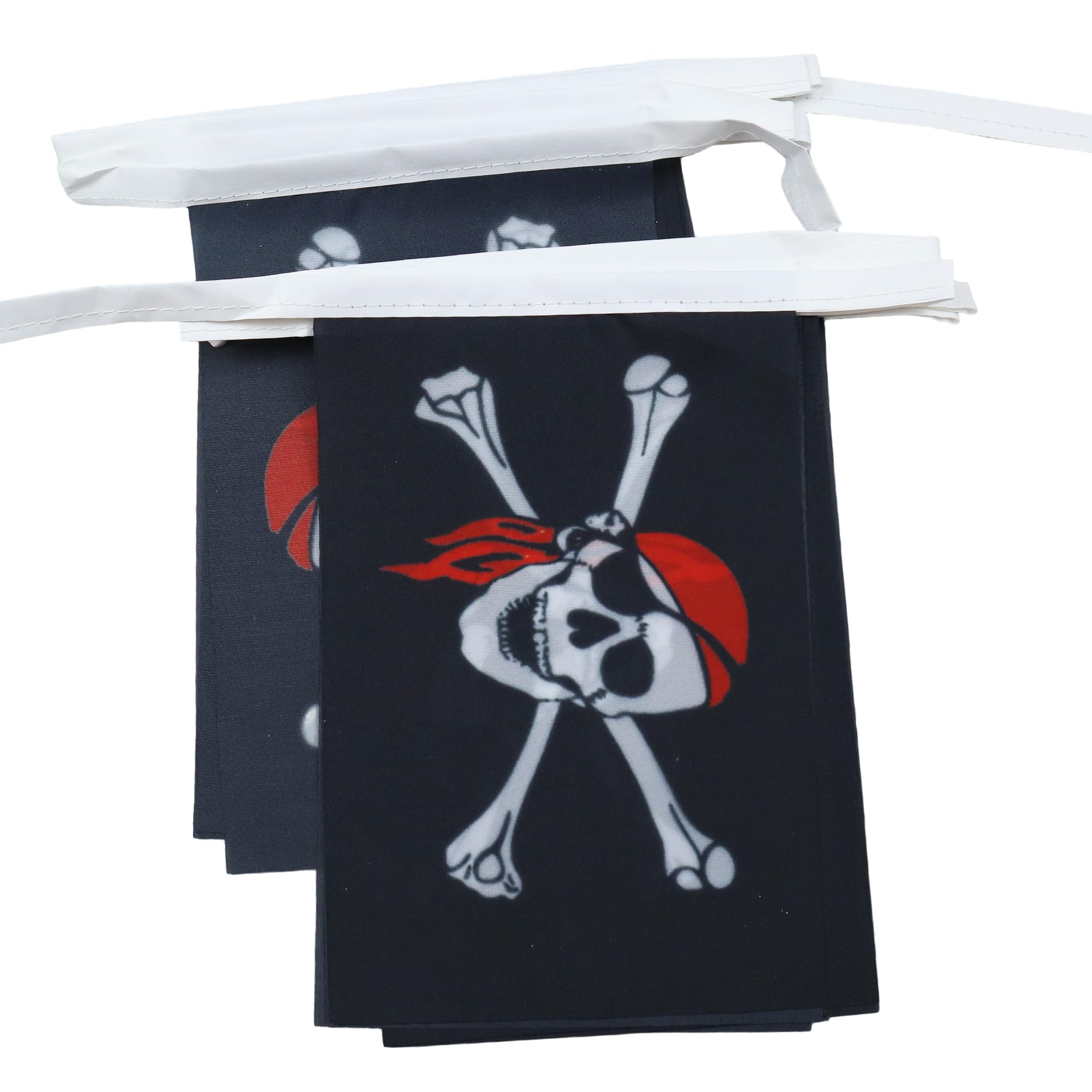 AZ FLAG Pirate Red Bandana Bunting 20 ft 20 flags Light Polyester