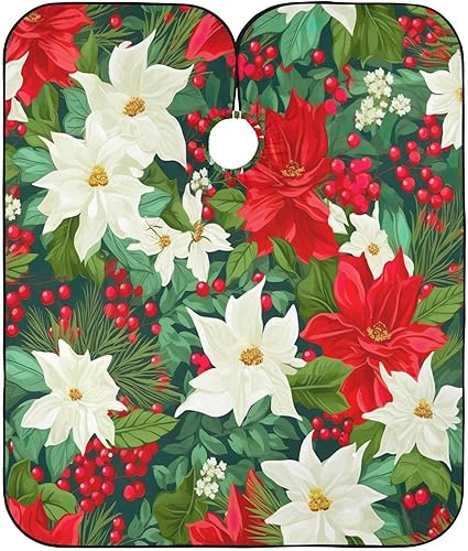 RPLIFE Imagen de Santa Claus y el muñeco de nieve de tela de corte de pelo capa ajustable de salón, 64.9 x 55.1 pulgadas