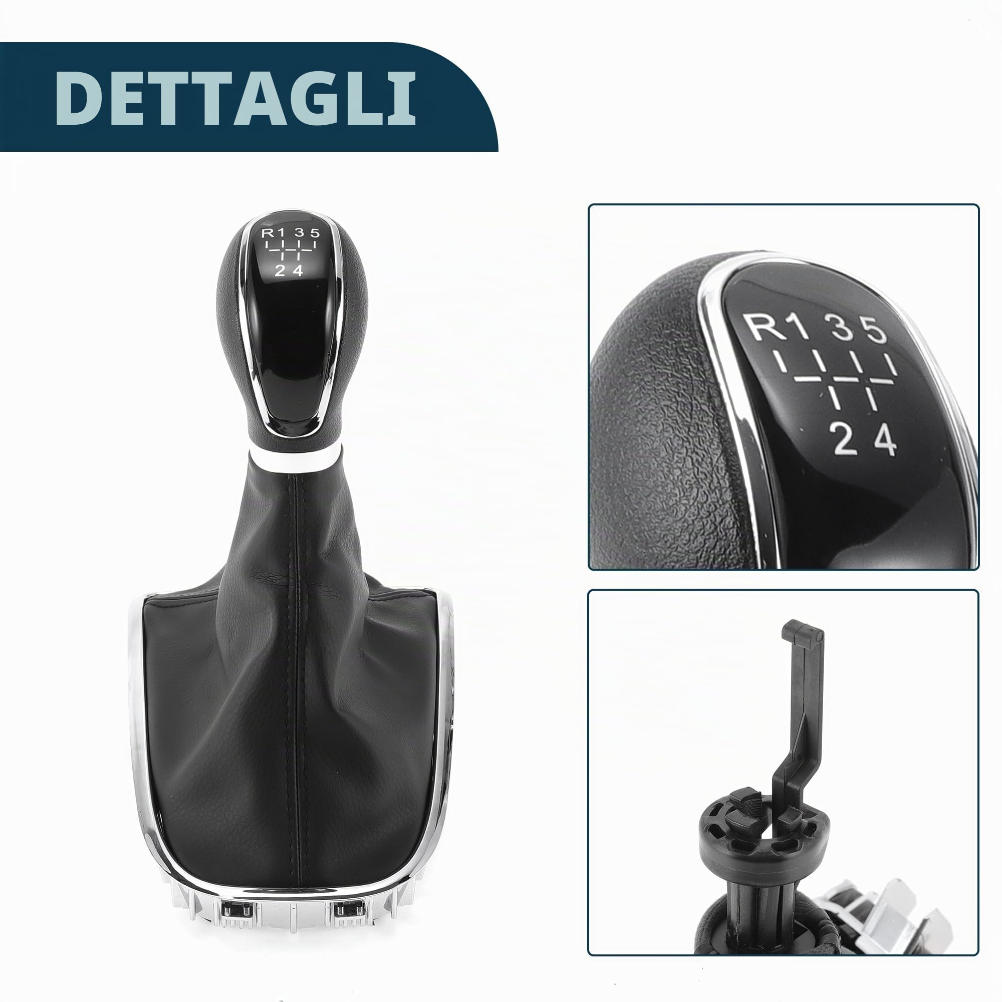 Pomello Del Cambio Manuale A 5 Velocità Per Astra 1 Pezzo | Nero, Plastica Ecopelle, Per Opel Per Astra J 12-20, Per Vauxhall Per Astra 10-15, OE 55577540, Con Copertura