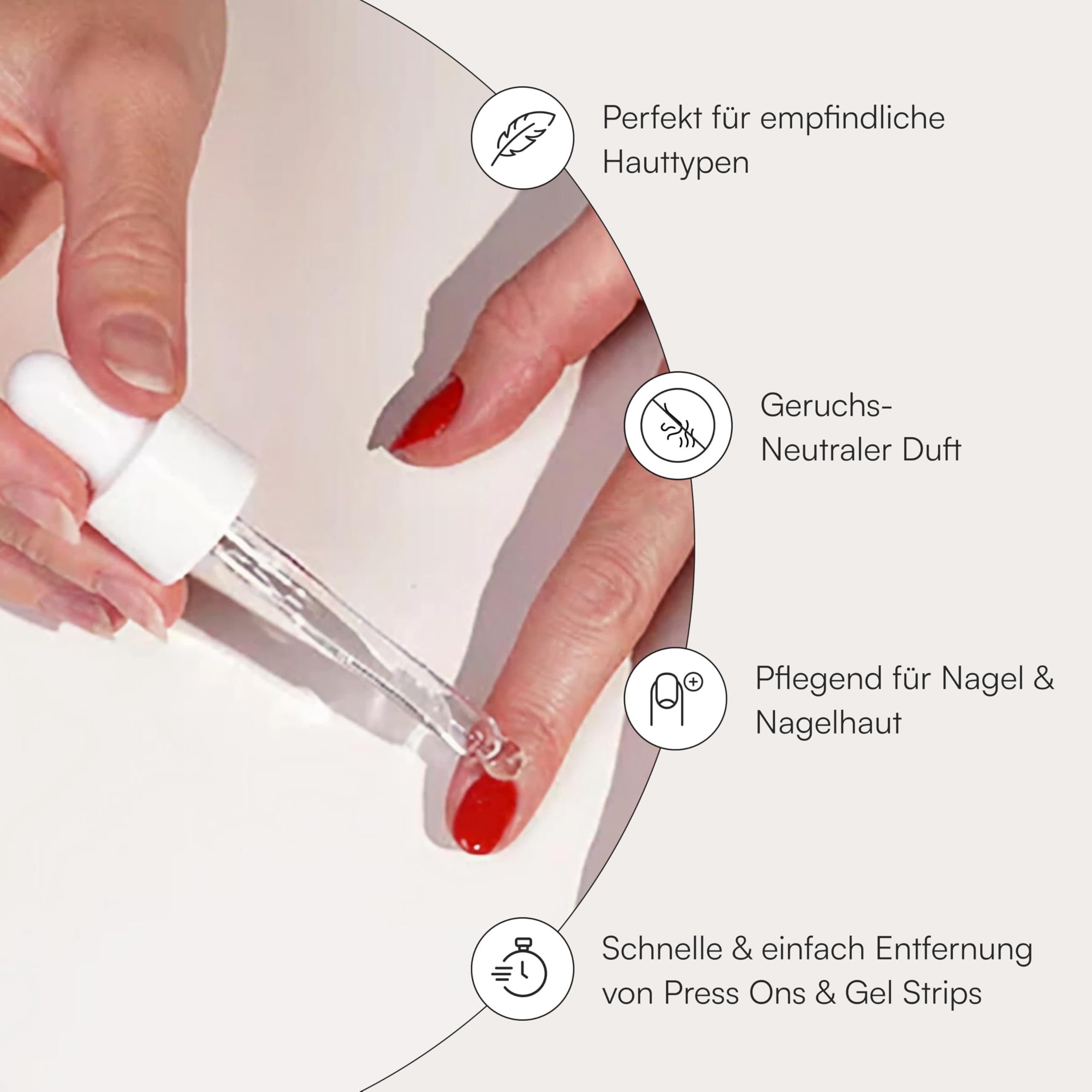 Doonails Olio per la rimozione delicata di Press Ons & Gel Nail Strips – Olio per unghie con ingredienti nutrienti – senza solventi, coloranti e profumi (30ml)