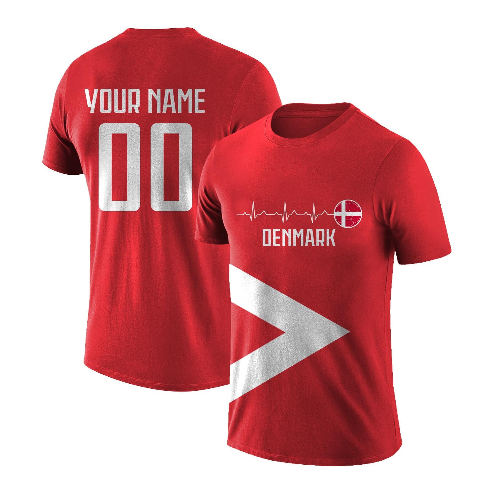 World Cup 2026 Denmark Football Jersey Personalised Name Number Fan Top