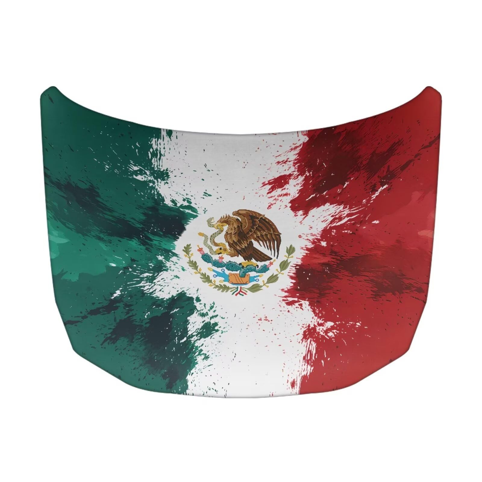 Car Hood Cover Protector 59×39 inches Stretchable Auto Hood Wrap Waterproof Mexican Flag Auto Exterior Accessories for Compact Sedans SUV Trucks