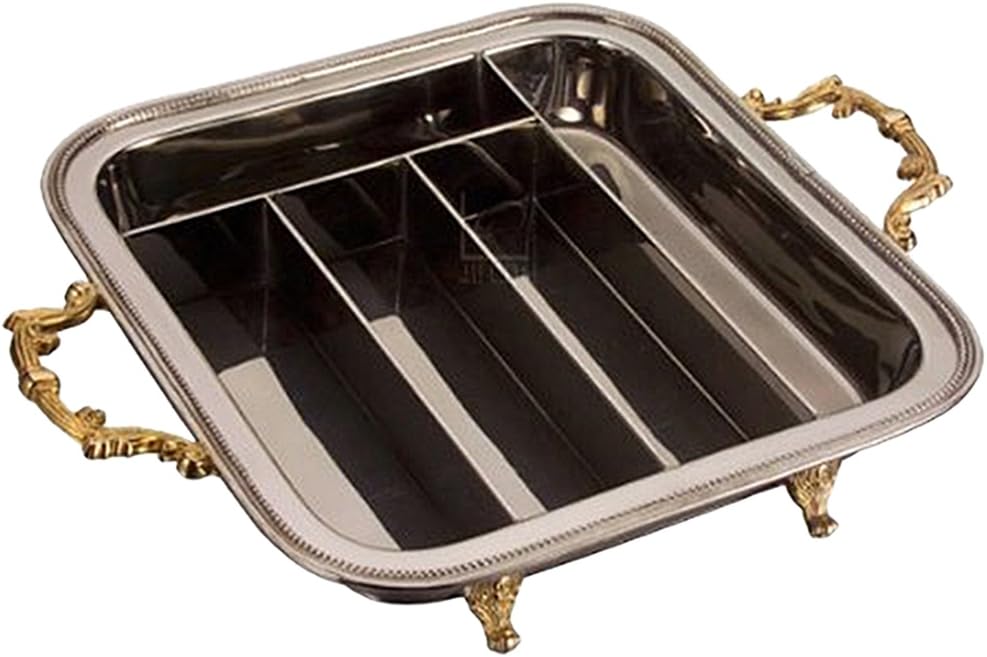 Godinger Beaded Edge Flatware Caddy, 17.50 X 12.50 X 3.00