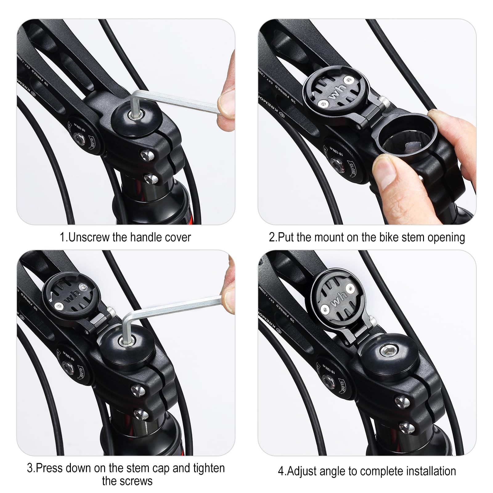 KREMORV Bike Stem Mount - Adjustable Bicycle Computer Mount for Wahoo Elemnt Bolt and Mini, Gold - Image 2