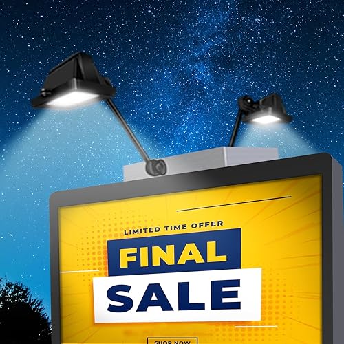 Luz solar de cartelera, cabezales de lámpara de aluminio de metal, batería de litio de 12 W 12000 AMH, luz brillante estupenda de 60 LED, utilizada