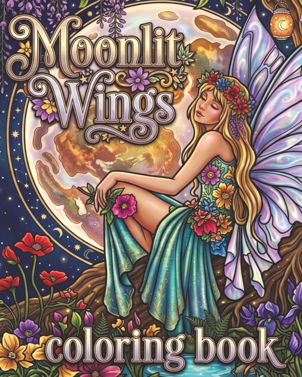 Moonlit Wings: A Fairy Fantasy Coloring Book with 50 Enchanted Designs for Relaxing Evenings