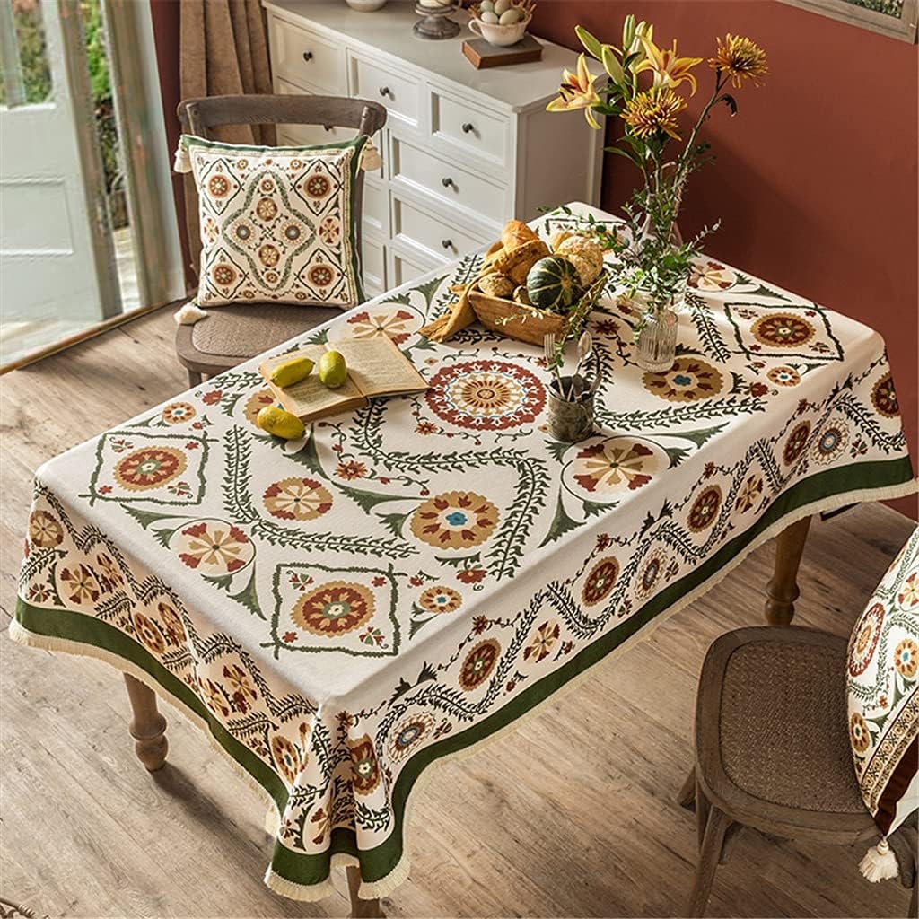 ダイニングテーブルクロス、キッチンテーブルカバー、テーブルクロス、エスニックスタイル、ティーテーブルクロス、リビングルームテーブルク