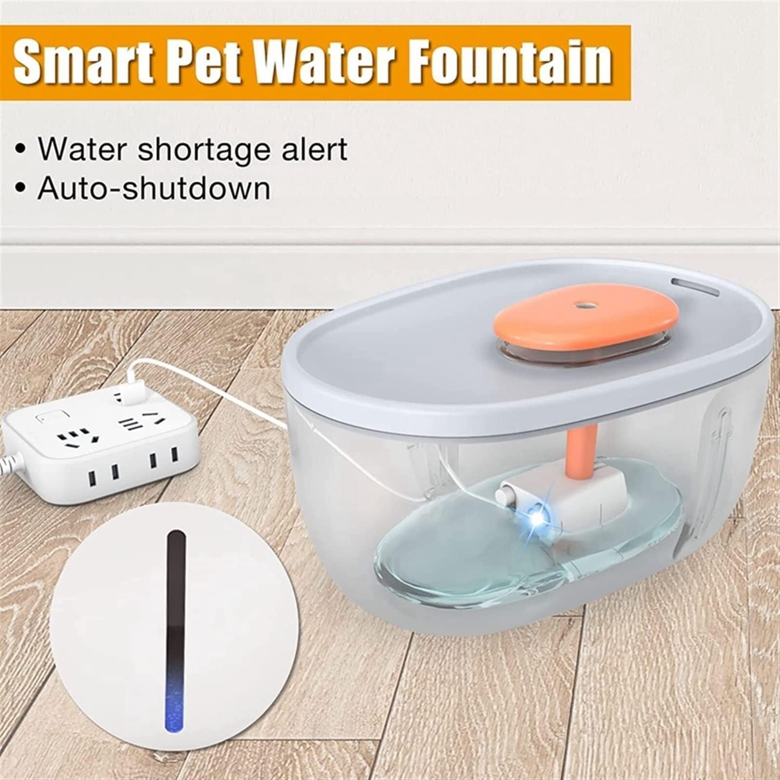 2L Automatic Pet Water Fountain for Cats, LED Light, 4-Stage Filtration System, BPA- - image 5