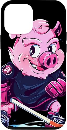 iPhone 12 mini Pig Ice Hockey Player Hockey Stick Goalkeeper Case