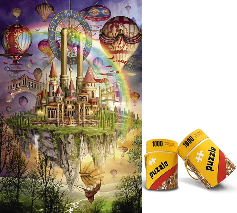 Rainbow City Puzzle Pure Wooden Jigsaw Puzzles 1000 Pieces for Adults and Children Kids Educational Toys…