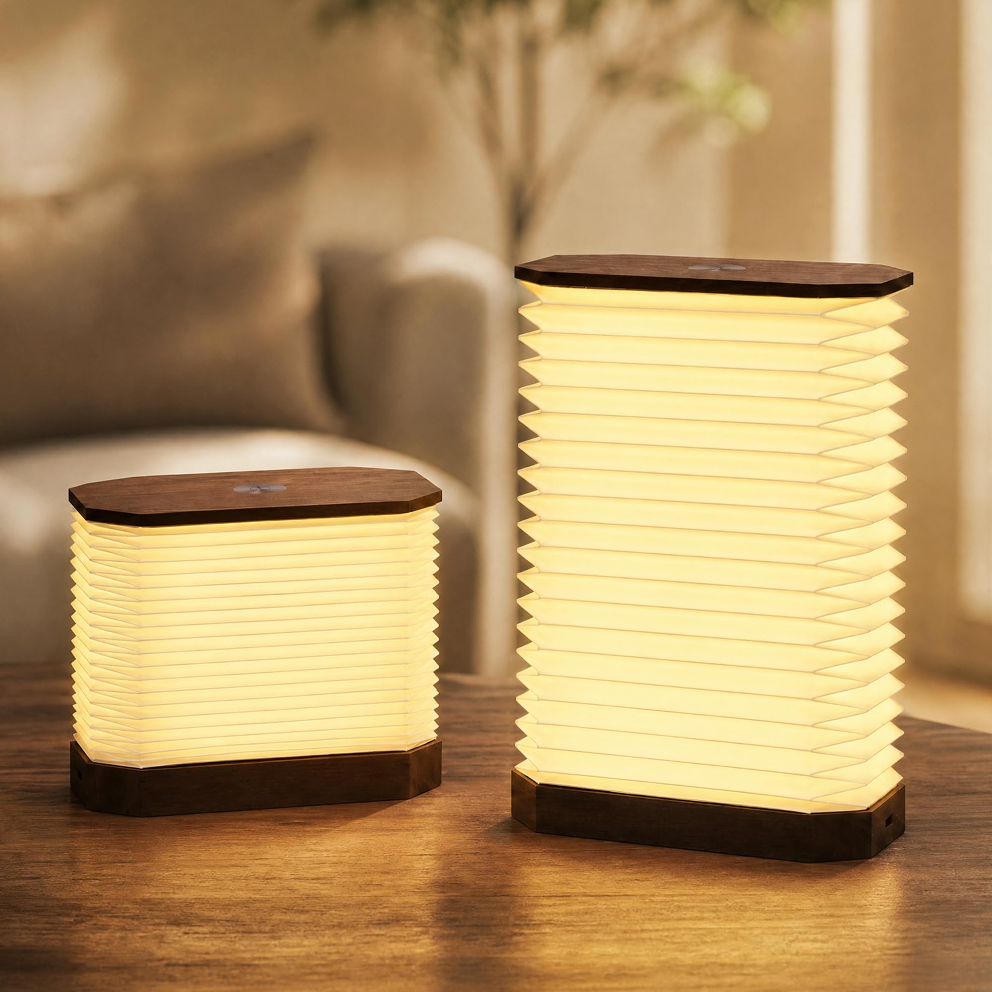 Folding Accordion Lamp, Portable Paper Lamp, Japanese Lantern Light