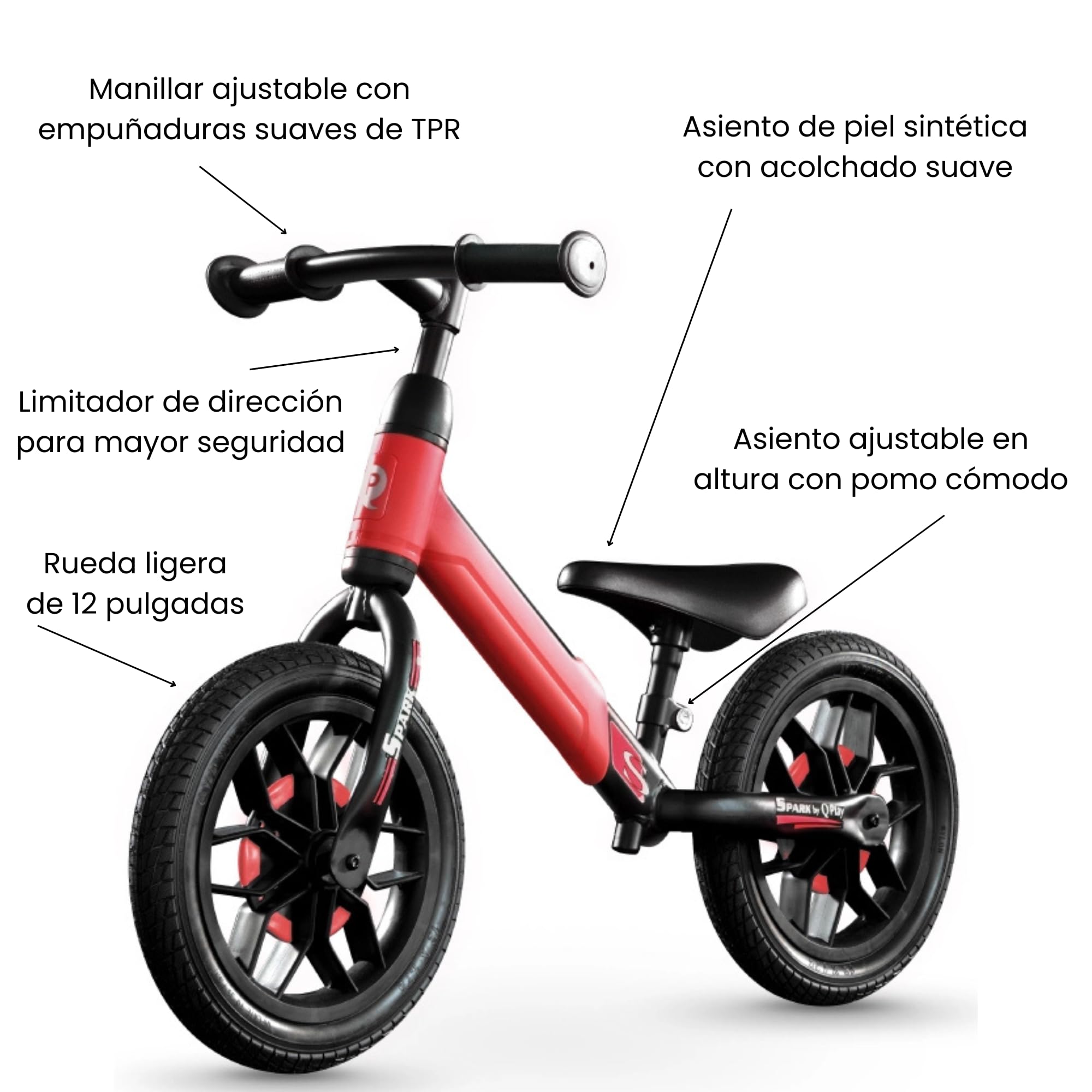 QPLAY Bicicleta Niño 2 Añoscon Luces Led, Andador Bebés, Correpasillos Bebé 1 Año Luces Led, Juguetes Niño 1 Año, Bici Sin Pedales, Andador Bebés, Regalo Bebé, Primera Bicicleta Niños y Niñas