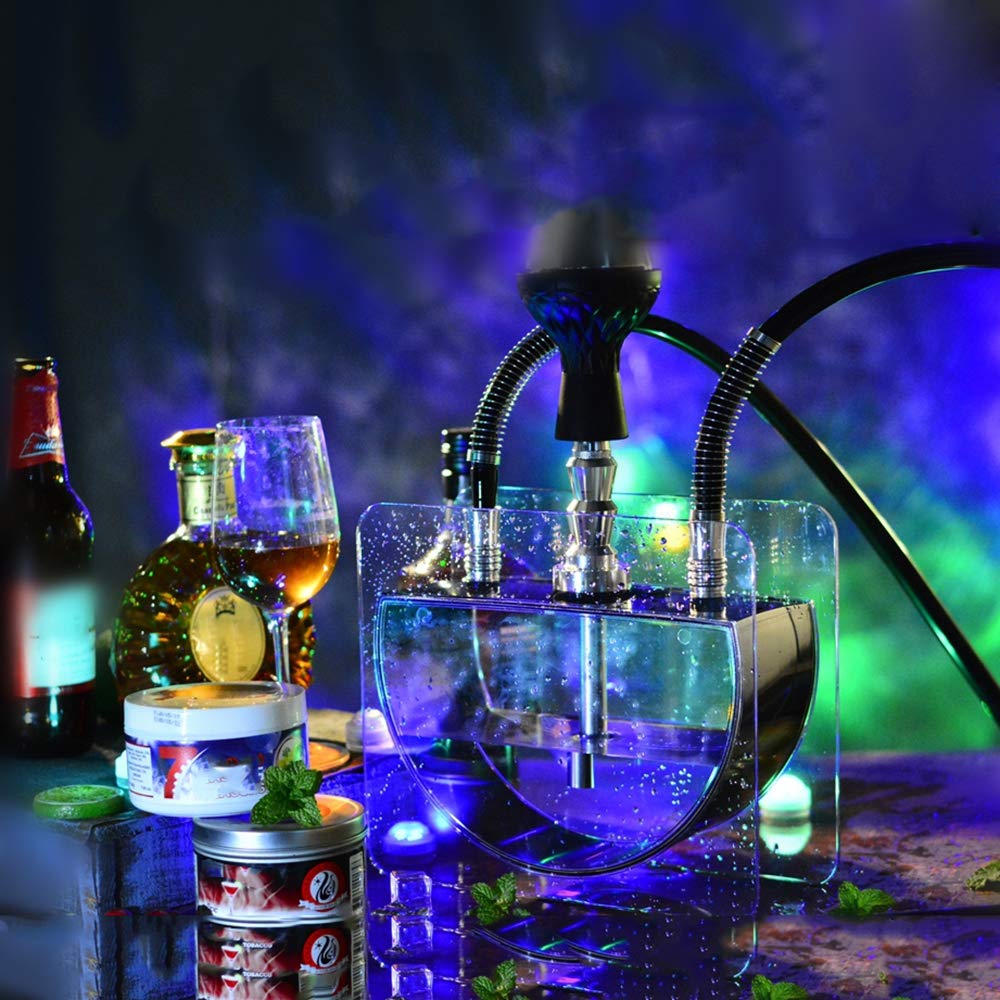 Juego de Cachimba de Manguera Única, con 1 Juego de Tubo de Manguera Shisha con Rejilla de Carbón Y Clip de Carbono Sin Kit de Florero de Vidrio de Nicotina Shisha
