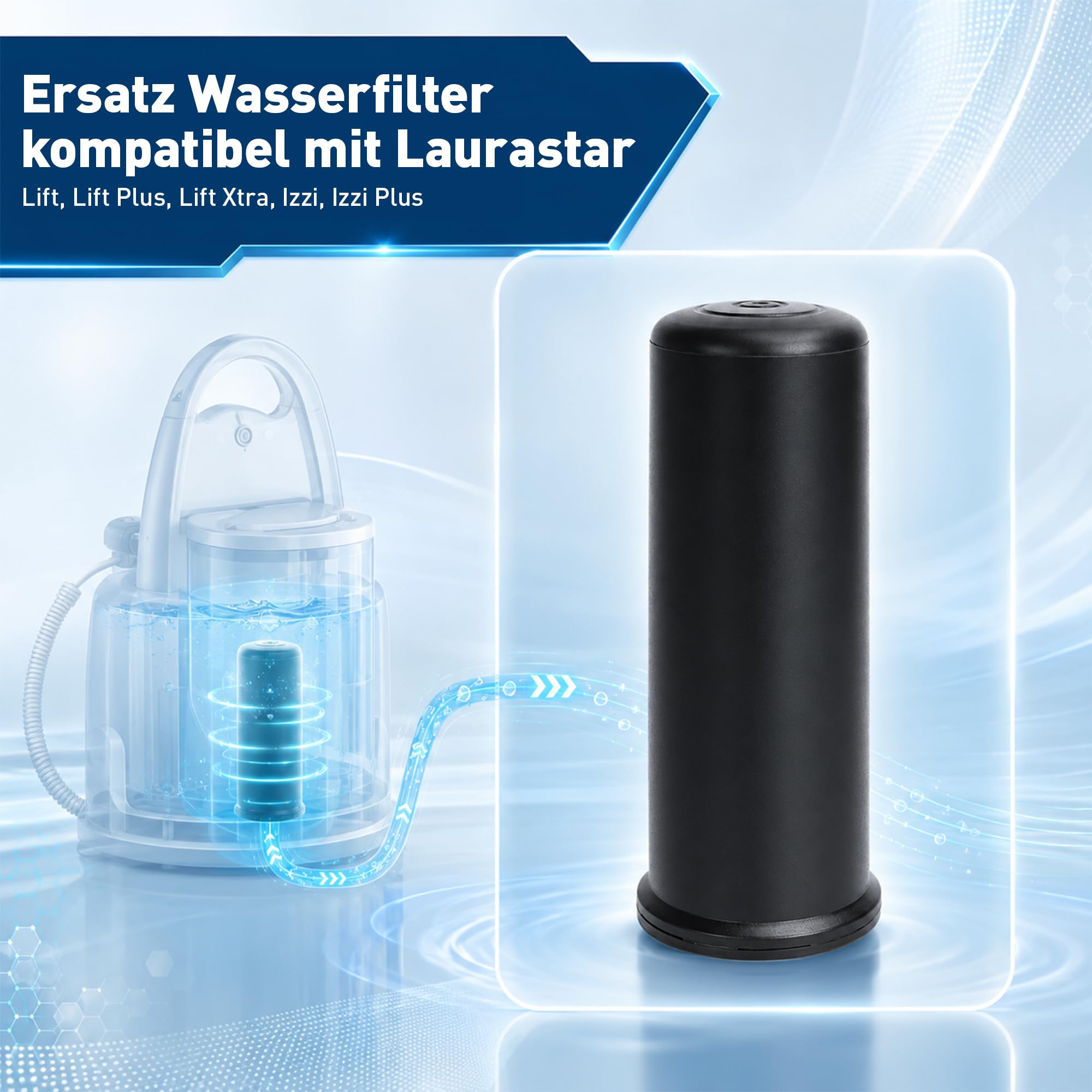 3 Stück Kalkschutzkartuschen für Laurastar Lift/Lift Plus/Lift Xtra Dampfbügelstationen Kalkschutz Korrosionsschutz Water Filter