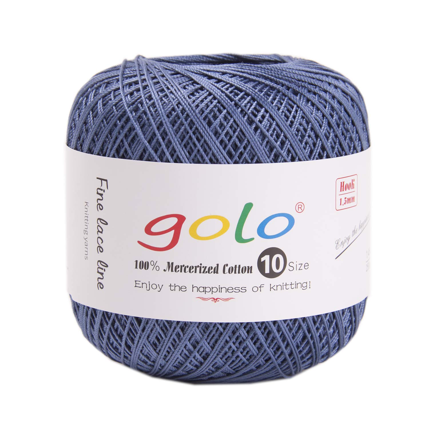 golo Crochet Thread Balls Size 10 Cotton Thread Yarn for Crocheting Blue Gray 190