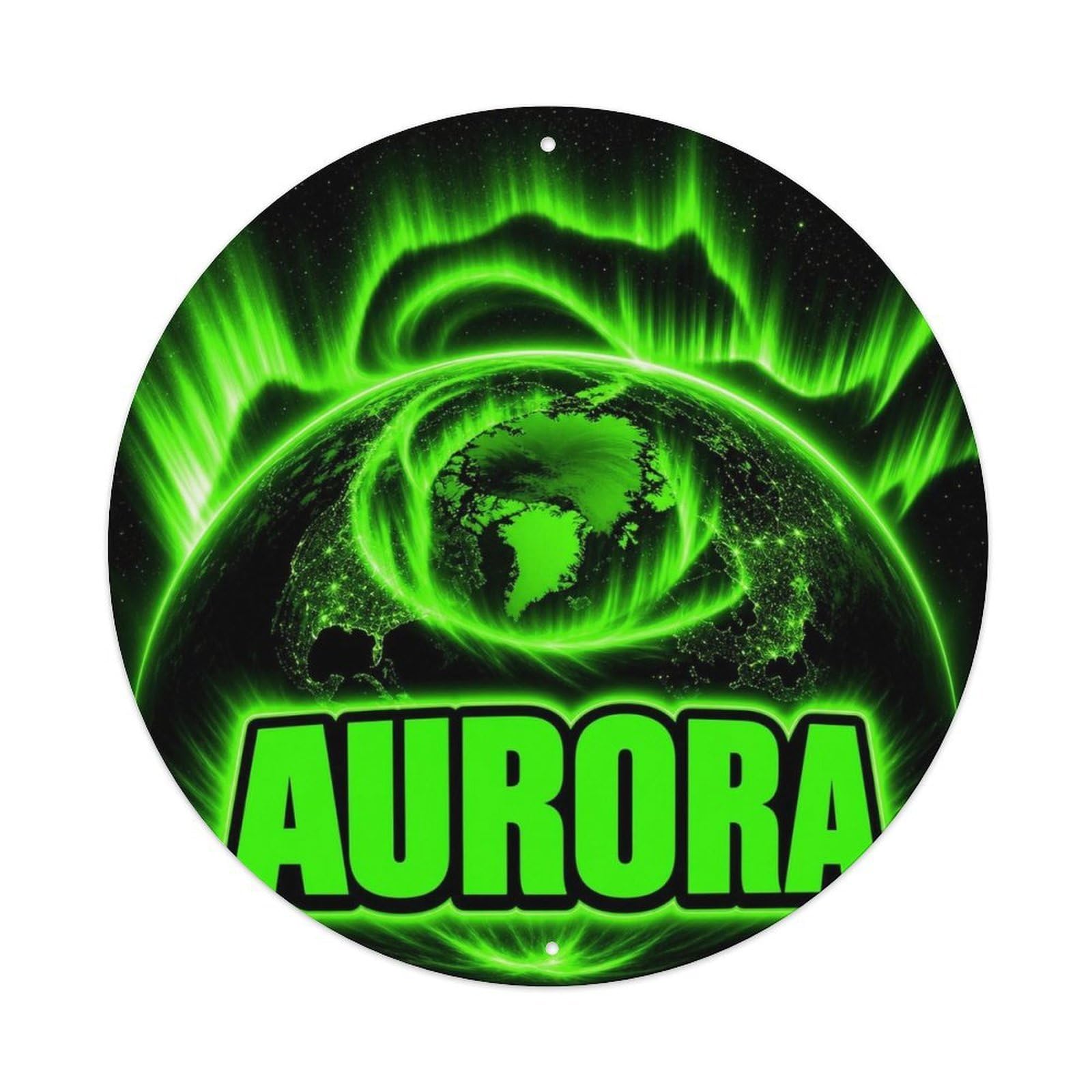 Solar System Starscape Celestial Earth Aurora Metal Tin Sign