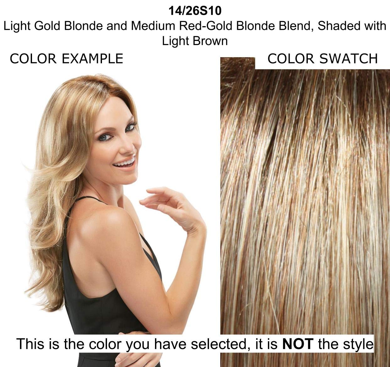 Bundle - 4 Items: Top Notch Hairpiece by Jon Renau, Christy's Wigs Q & A Booklet, 2oz Travel Size Synthetic Shampoo & Wide Tooth Comb - Color: 14/26S10