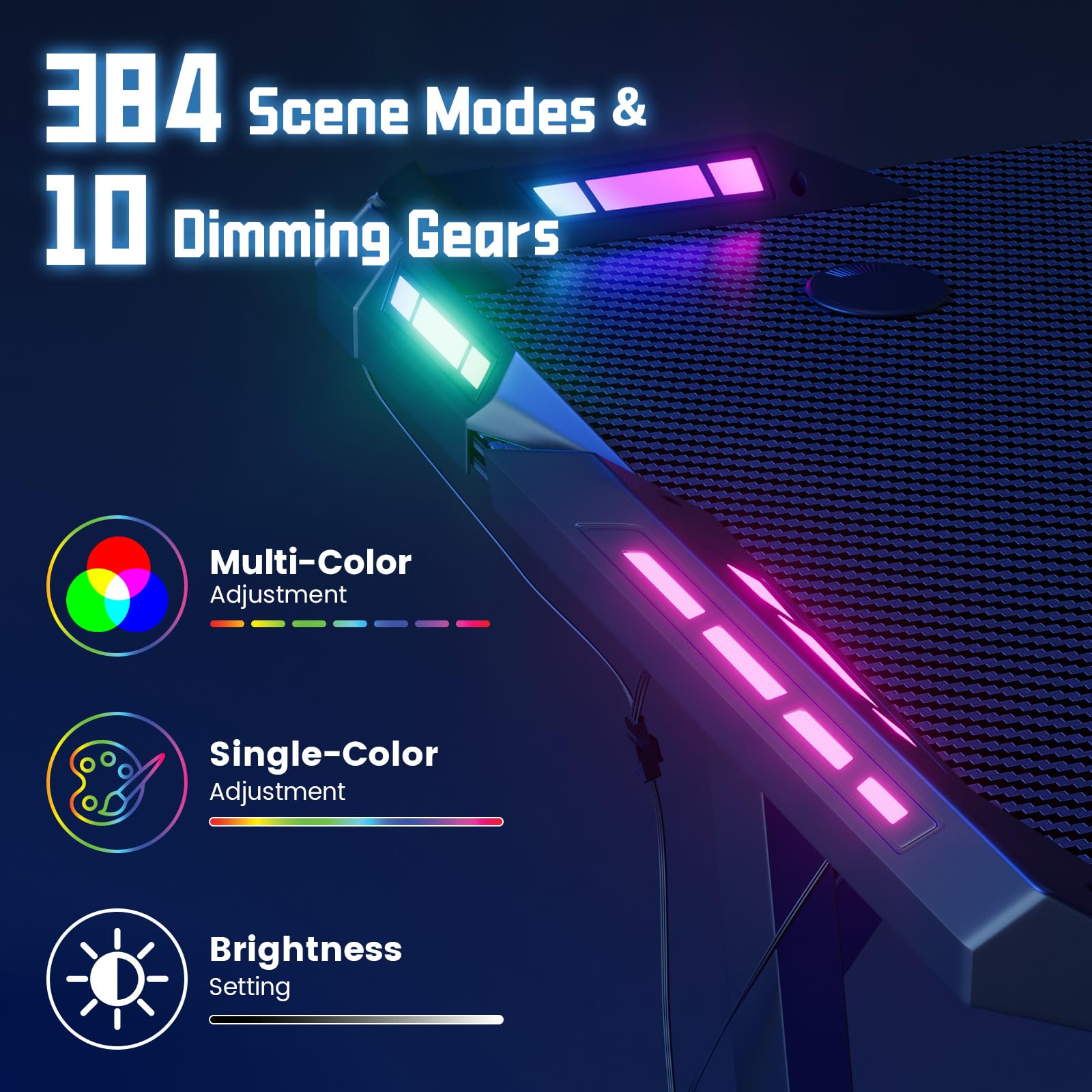 Huracan Gaming Tisch 160cm mit LED RGB Beleuchtung, XXL Gaming Schreibtisch mit Kohlefaser Oberfläche, 10-stufig dimmbar, Stabiler Z-Form PC Tisch Computertisch mit Kopfhörerhaken & Getränkehalter
