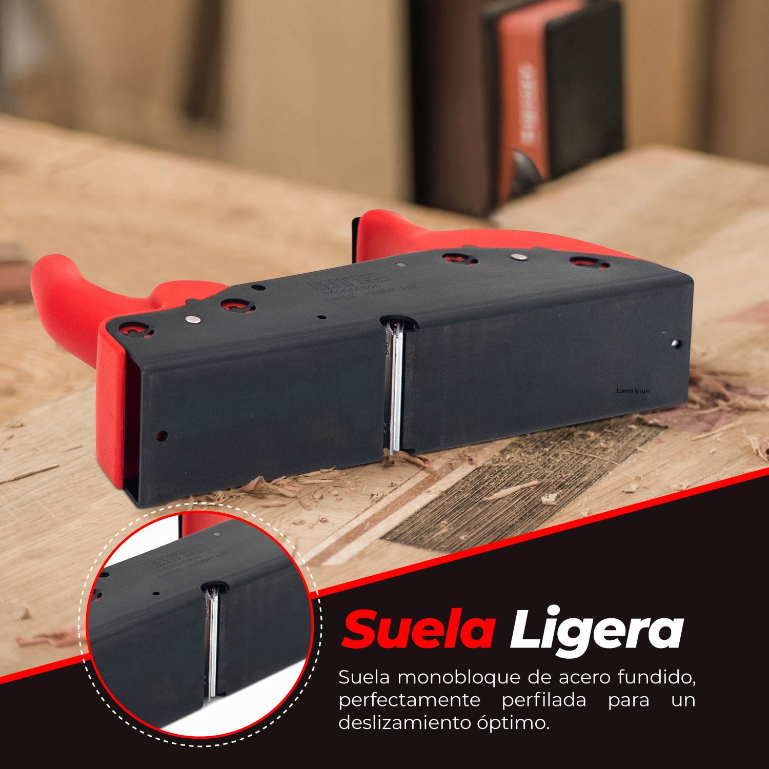 Cepillo RALI 220 MONOBLOC: Cepillo de carpintero sin afilado para trabajar la madera | Cepillo manual con cuchilla reversible y ajuste instantáneo de la profundidad de corte. ¡Siempre operativo!