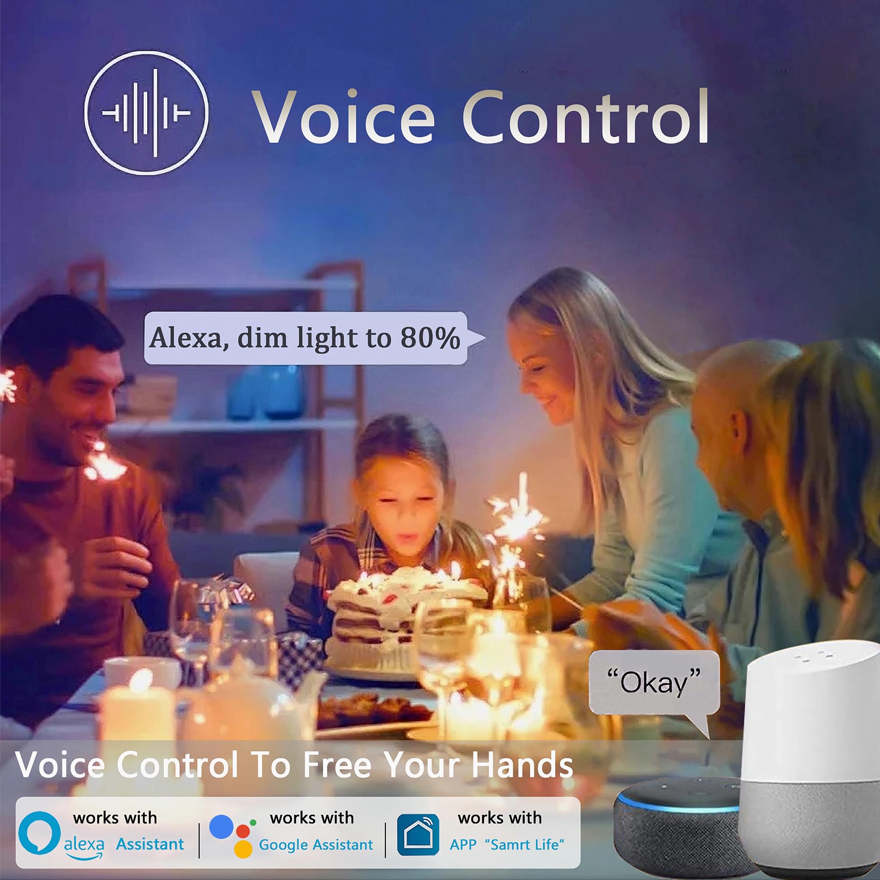 Plafoniera LED Soffitto Alexa RGB Lampada da Soffitto Smart APP Plafoniere Moderna Compatibile con Google Home, Dimmerabile con Telecomando per Soggiorno Camera da letto,Bianco, 30CM