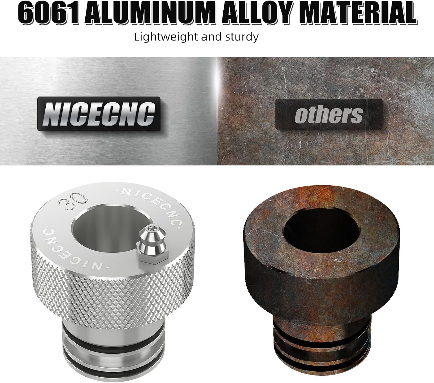 NICECNC Silver Aluminum Wheel Bearing Greaser Tool 30MM Compatible with Can Am Outlander 1000 2012-2015, Renegade 1000 2012-2015