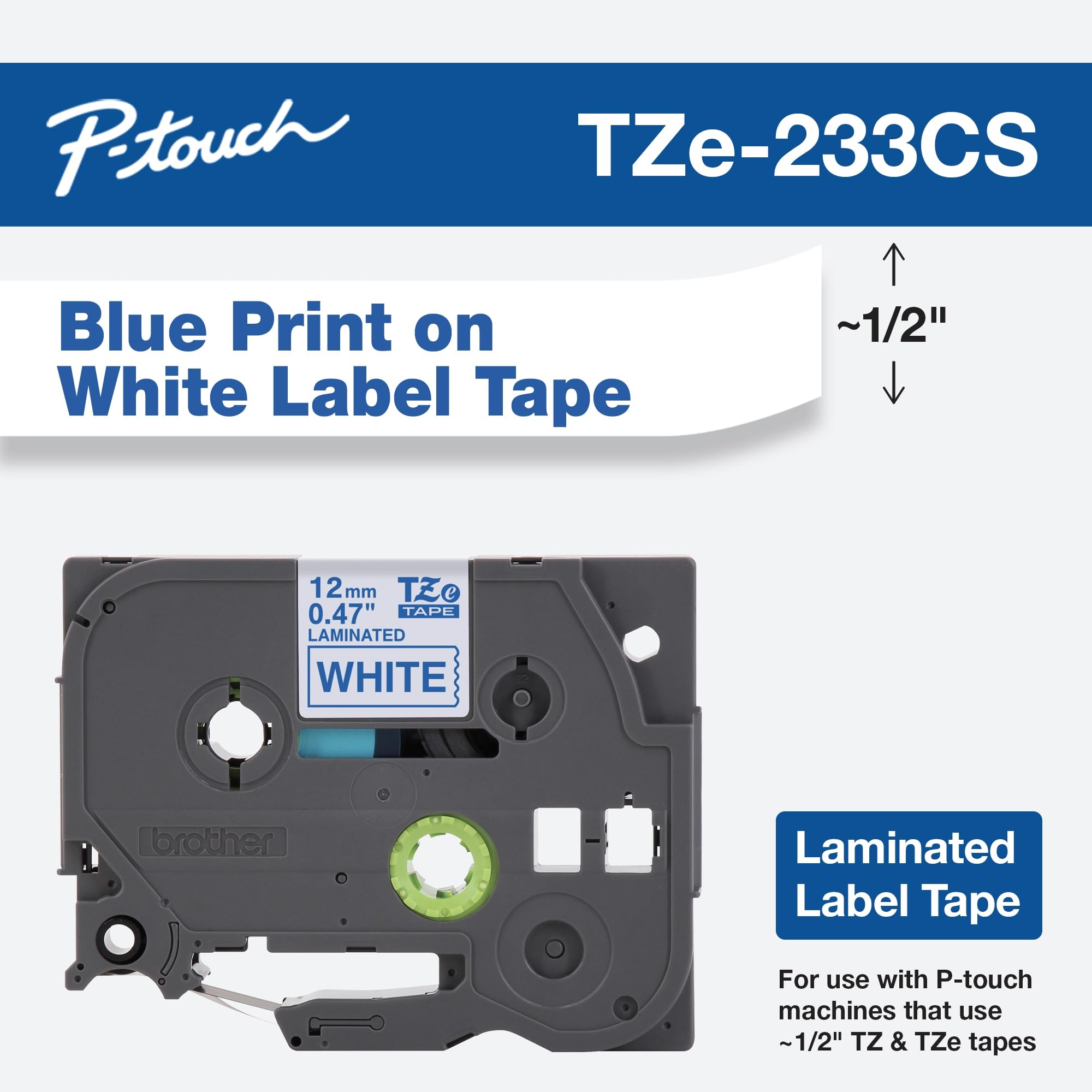 Amazon.com: Brother Genuine P-touch, TZe-233CS, 0.47” x 26.2