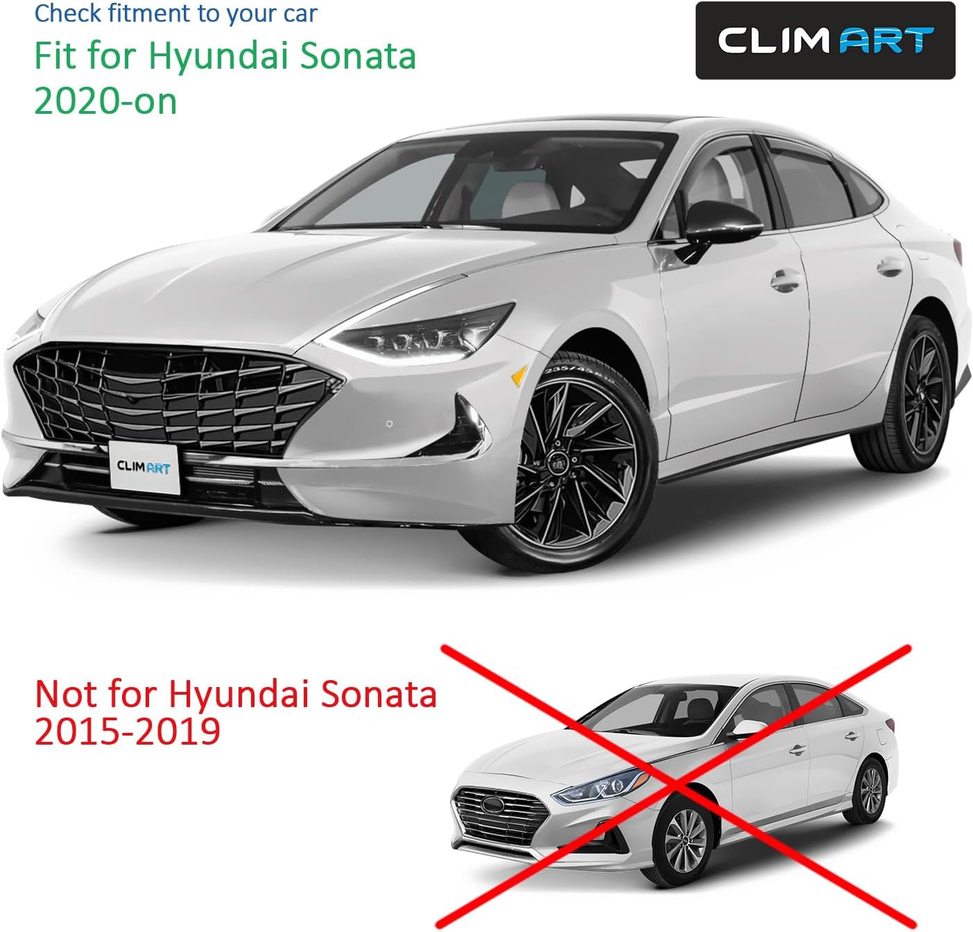 CLIM ART in-Channel Incredibly Durable Rain Guards Compatible with Sonata 2020-2026, Original Window Deflectors, Vent Window Visors, Vent Deflector, 4 pcs. - 620290