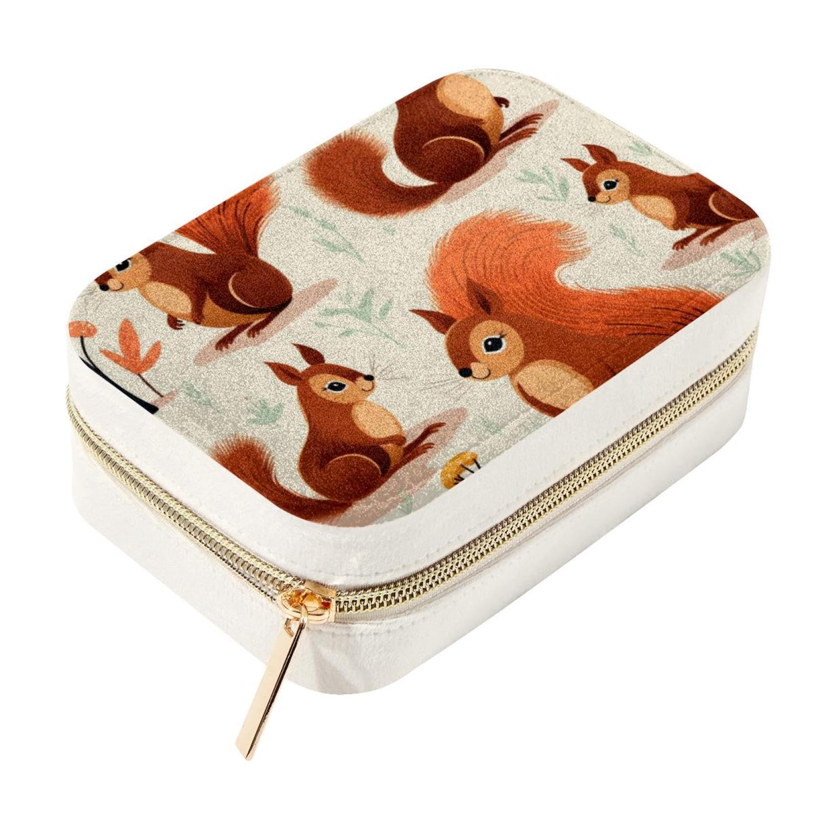 Boîte à bijoux portable en velours pour organiser vos boucles d'oreilles en week-end