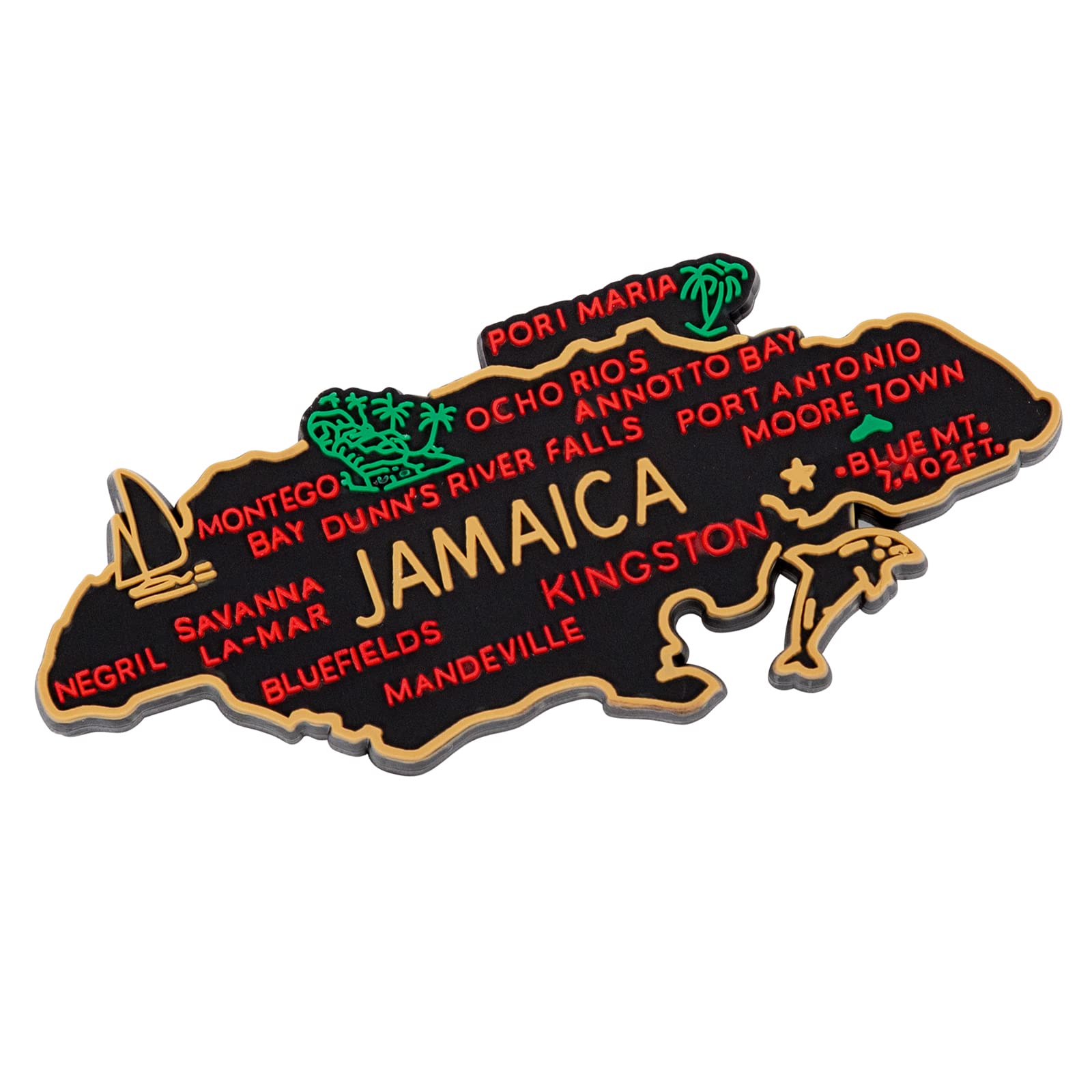 lychee Jamaica's Map Tourist Travel Fridge Accessories Stickter Fashion Unisex Gifts