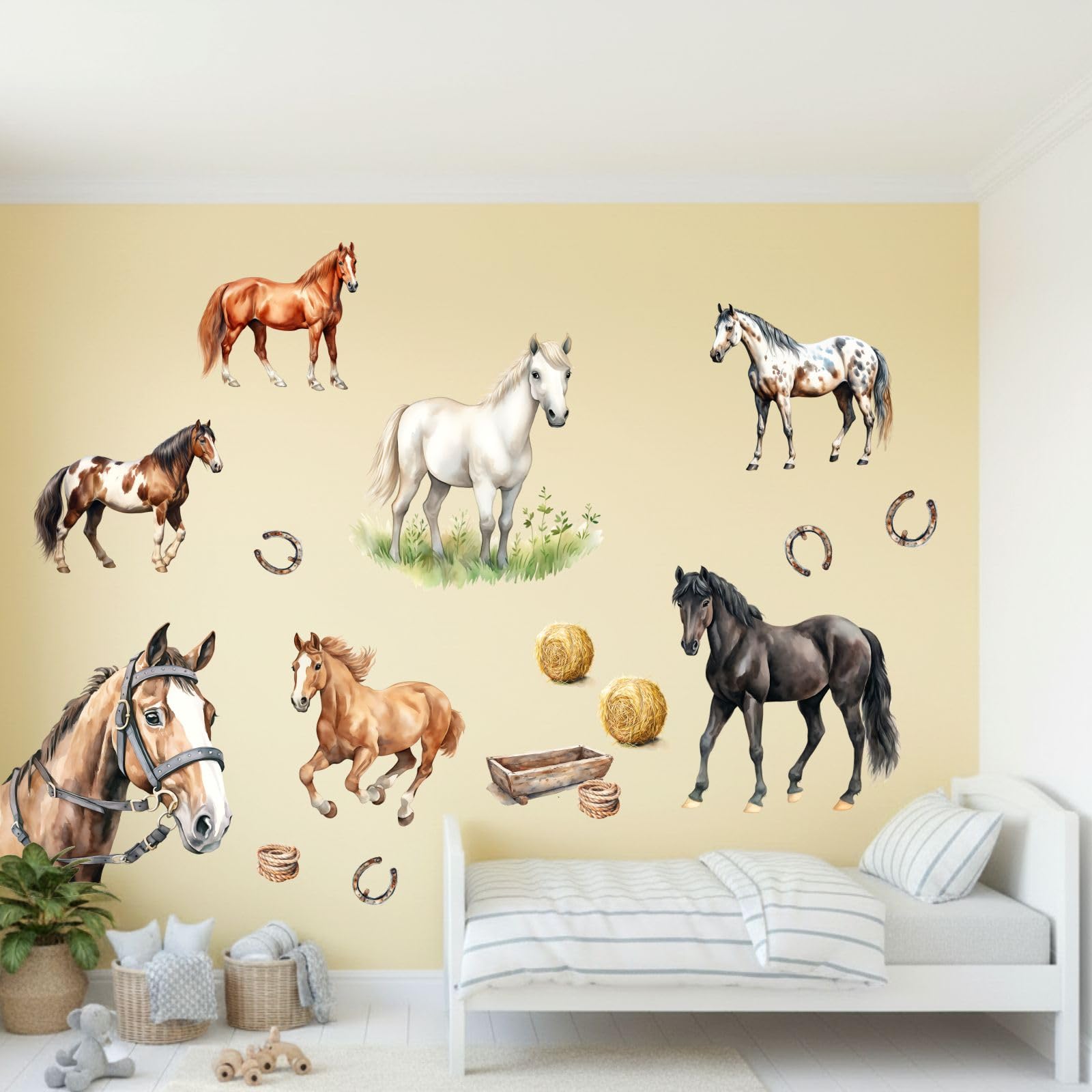 275 Wandtattoo Pferde Pferdekopf in 4 Größen Kinderzimmer Babyzimmer Mädchen Wandsticker Wandaufkleber (1500 x 840 mm)