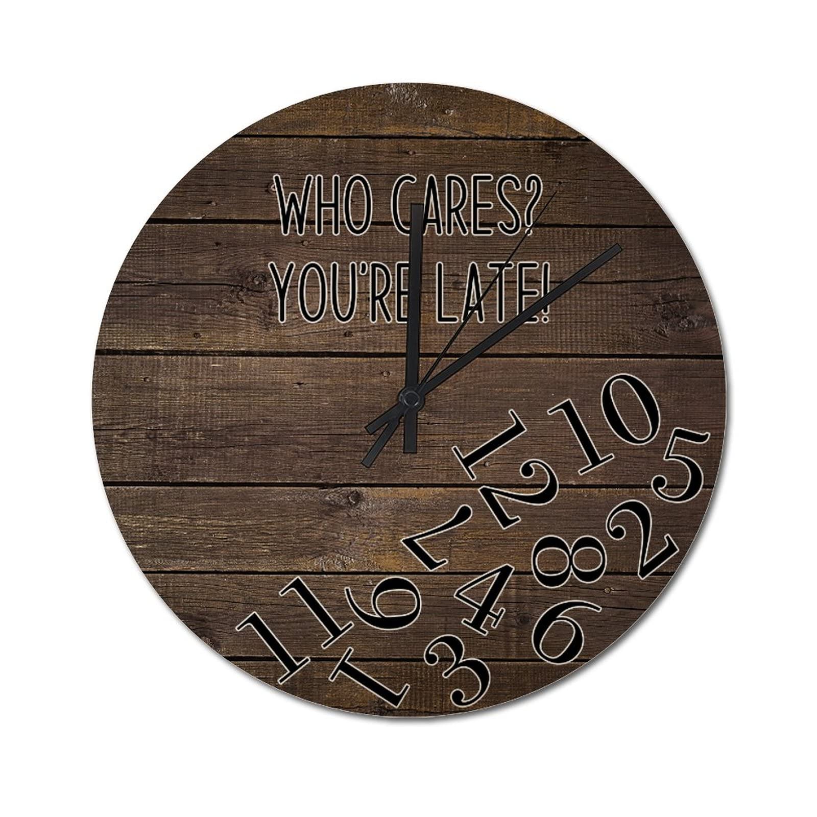 Horloge murale rétro en bois 38 cm idée cadeau crémaillère
