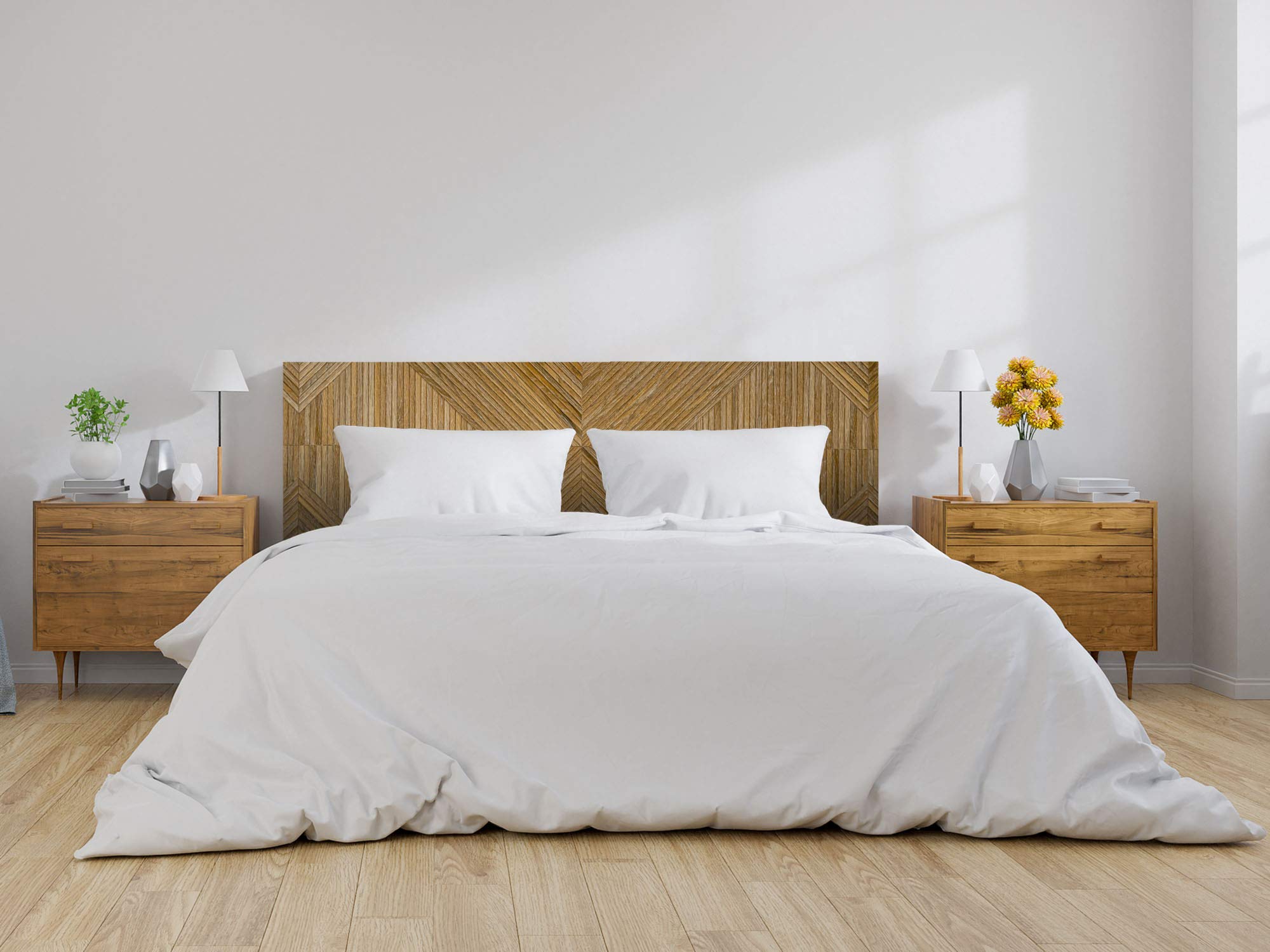 Oedim Cabecero Cama Geométrico Madera, cabecero Decorativo para Camas, decoración para Habitaciones