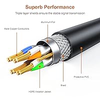Vista 3 de Cable Ethernet Cat 7 para exteriores de 25 pies, resistente, blindado, cable LAN impermeable para enrutador, módem, cámara IP, POE y más, cable