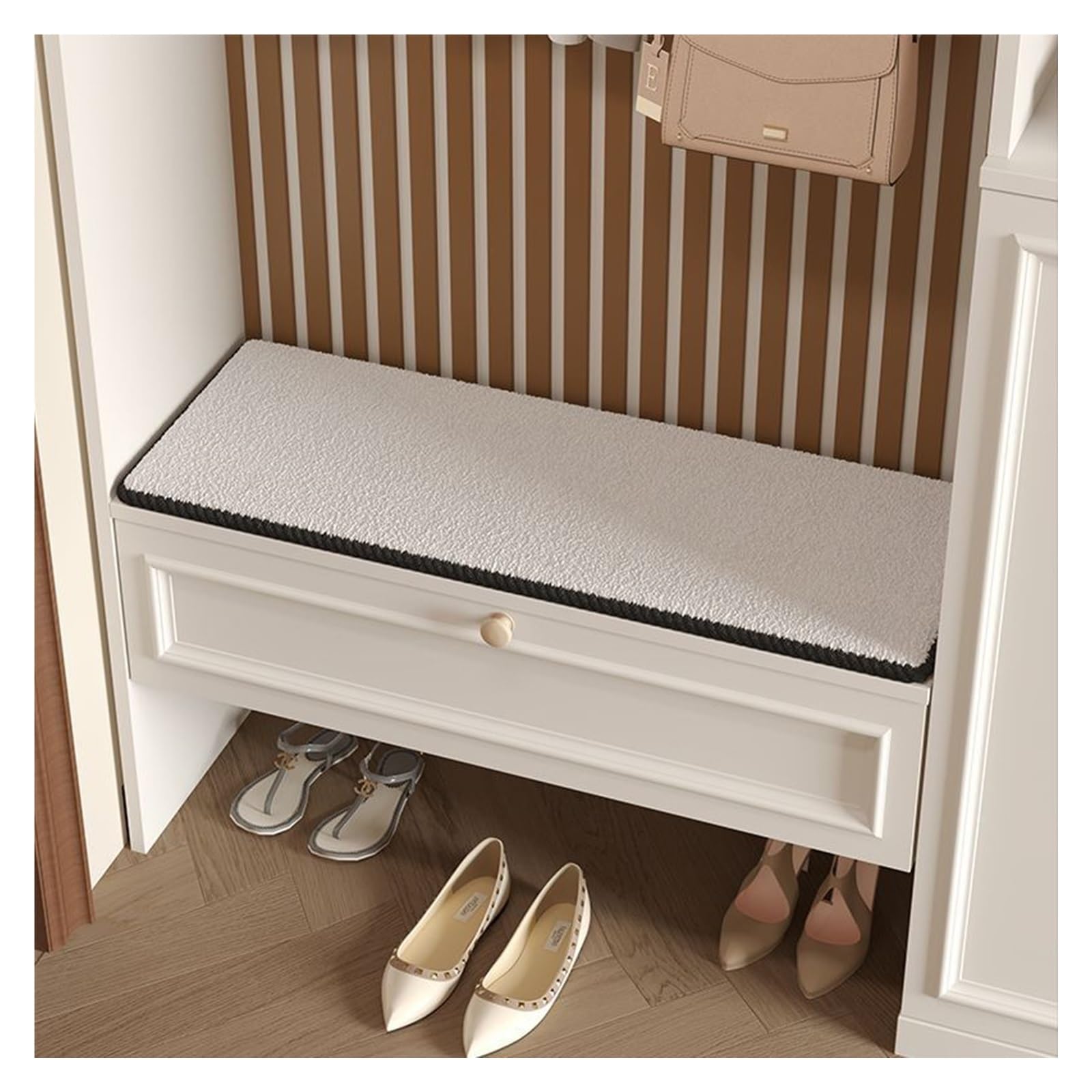 uyeoco Indoor Bench Cushion - 120cm/150cm/80cm/90cm/100cm x 30cm/35cm/40cm/50cm 2/3 seater Rectangle Seat Pad for Bay Windows, Shoe Cabinet, Sofas, Long Chairs & Porch Furniture(R2,50x90CM)