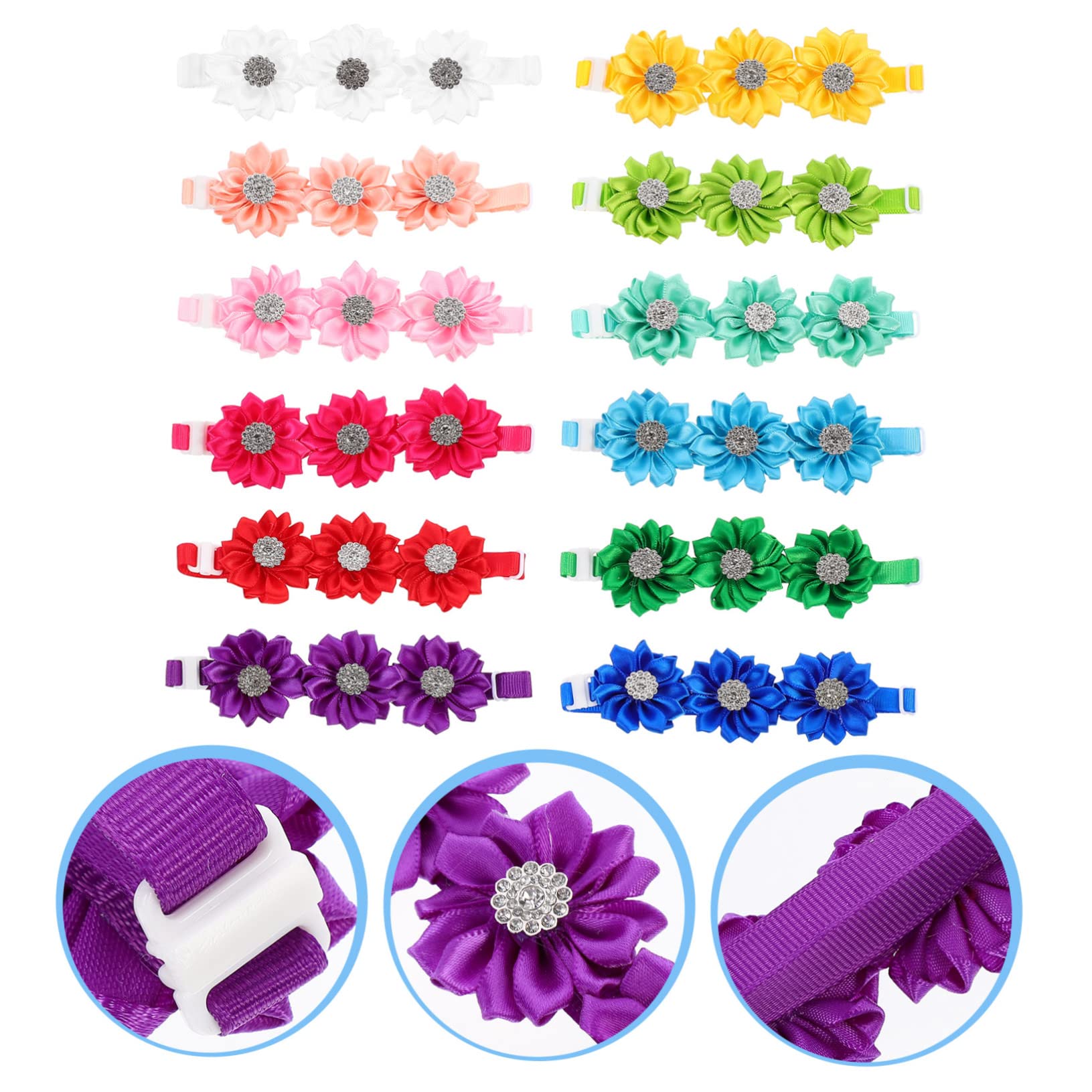 Angoily 3 Set Di Collari Per Cani Con Personalizzati Con Motivo Floreale Per Feste Matrimoni E Festival 12 Pezzi * 3